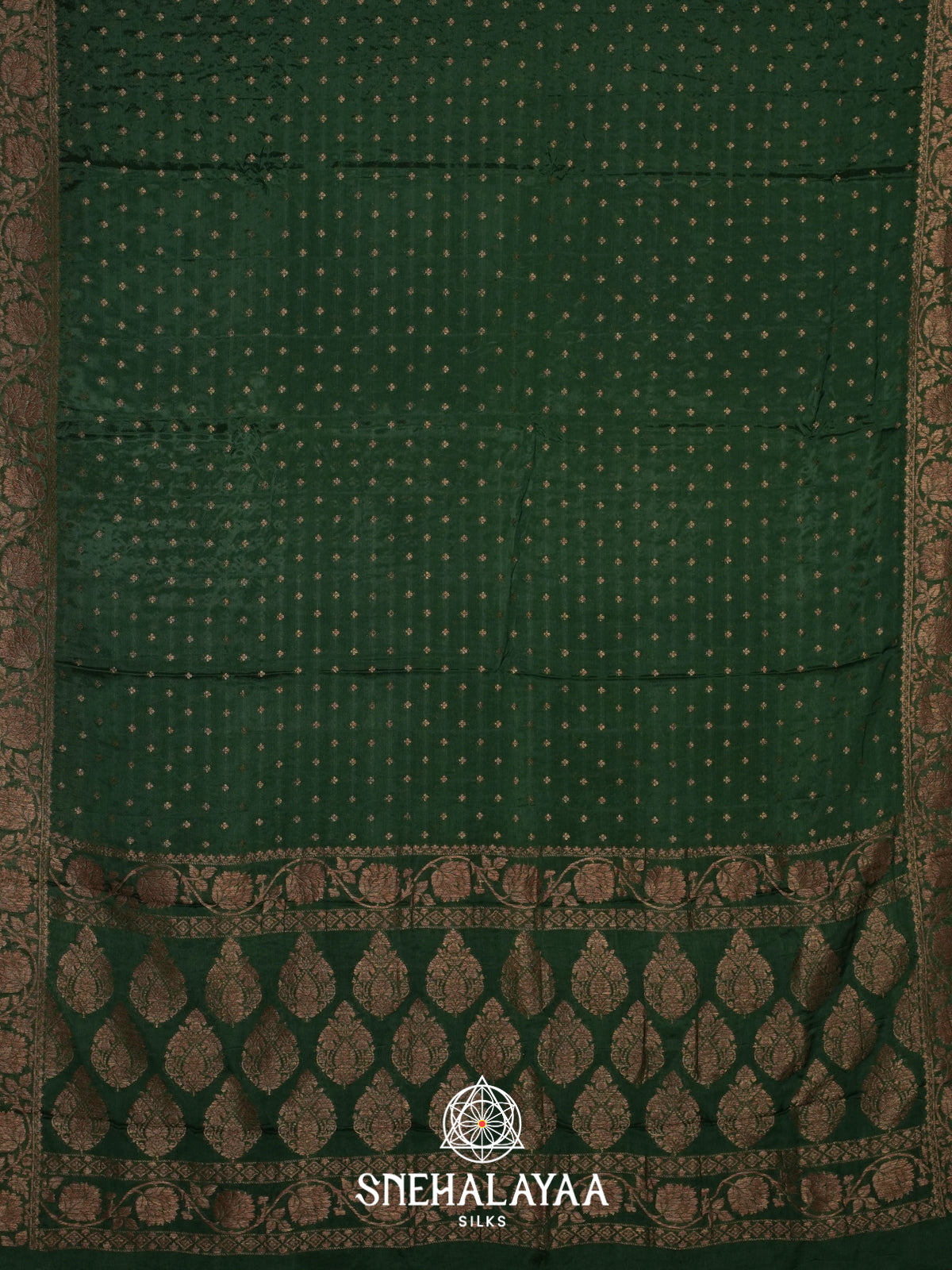 Bottle Green Banaras Saree