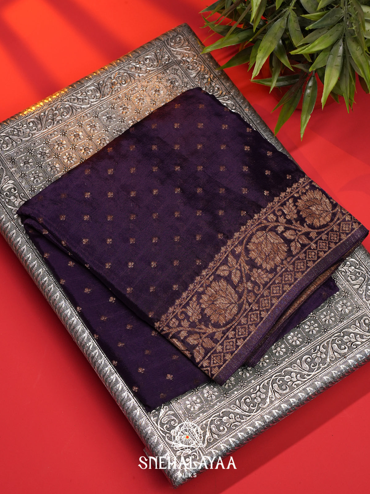 Violet Banaras Saree