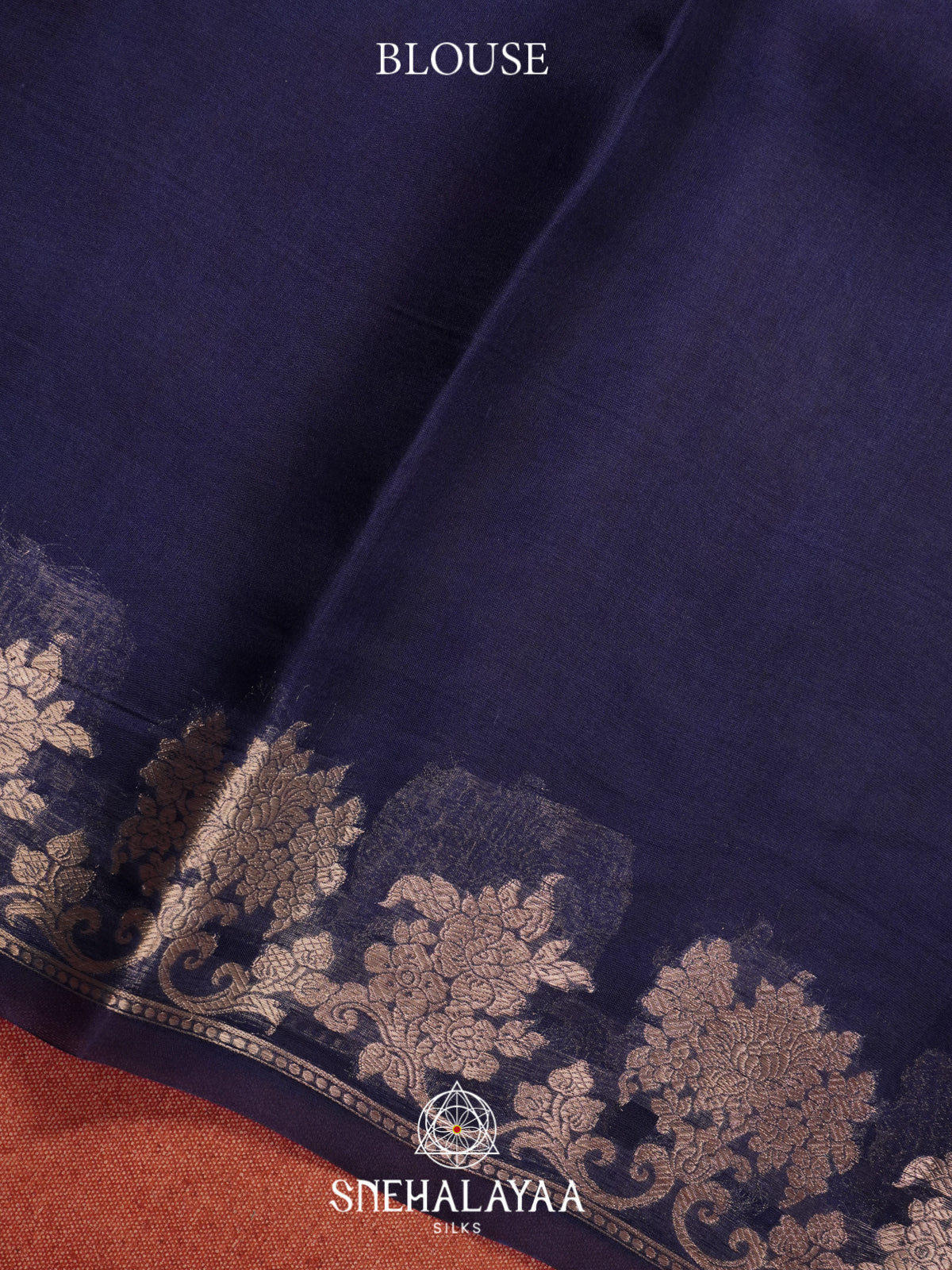 Blue Floral Printed Kora Saree