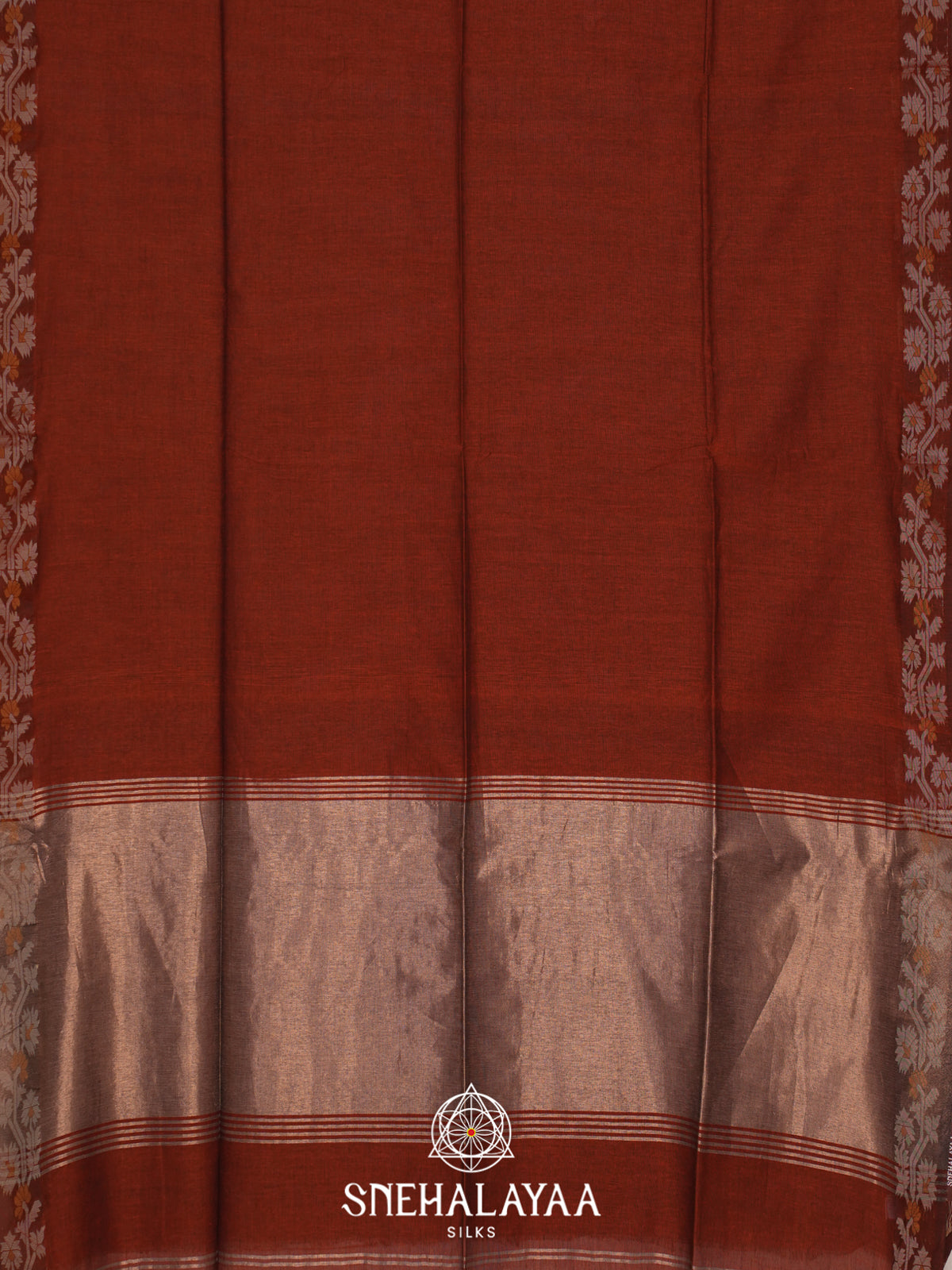Brown  Mul Cotton Saree