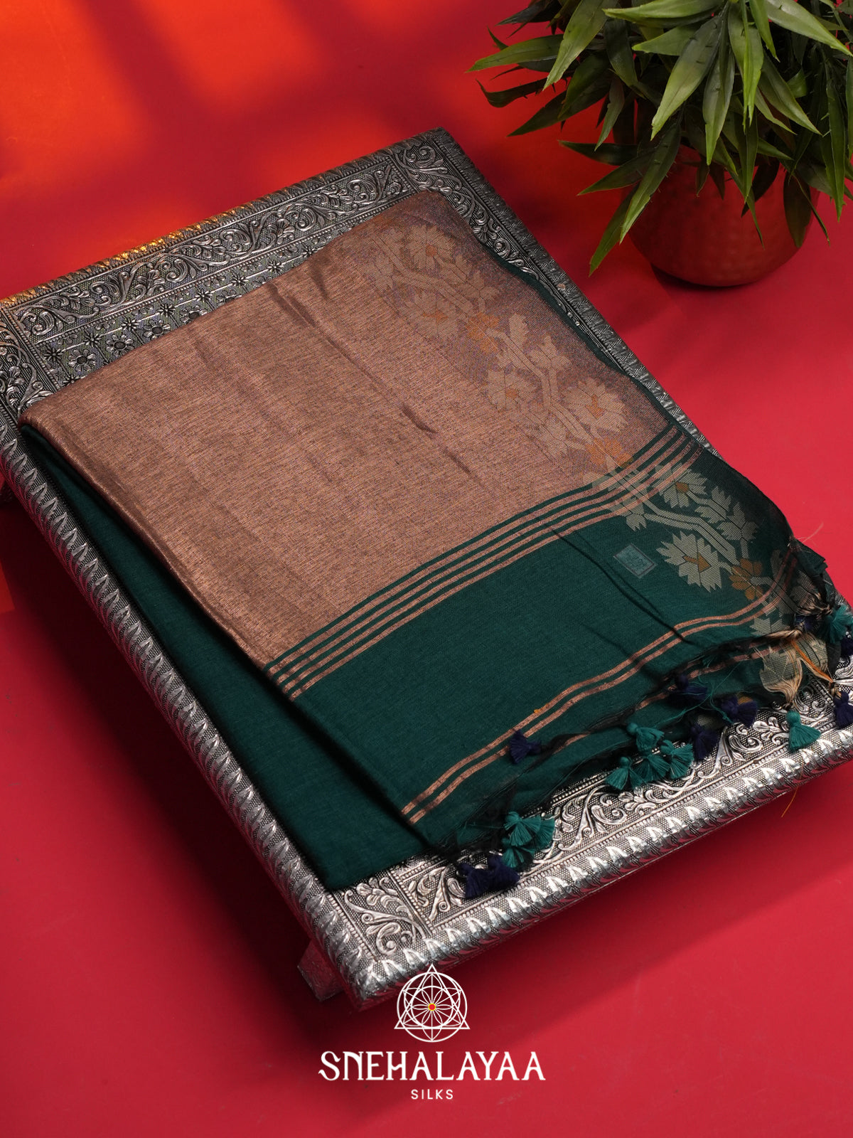 Green Mul Cotton Saree