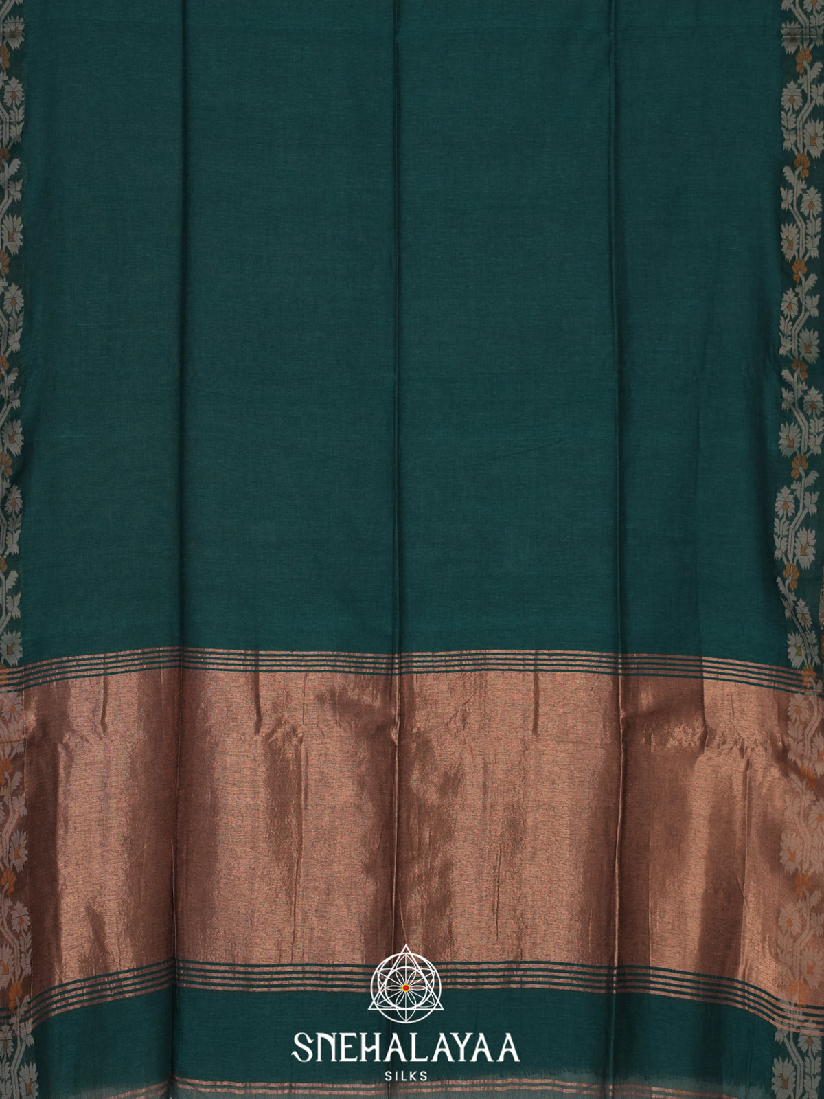 Green Mul Cotton Saree