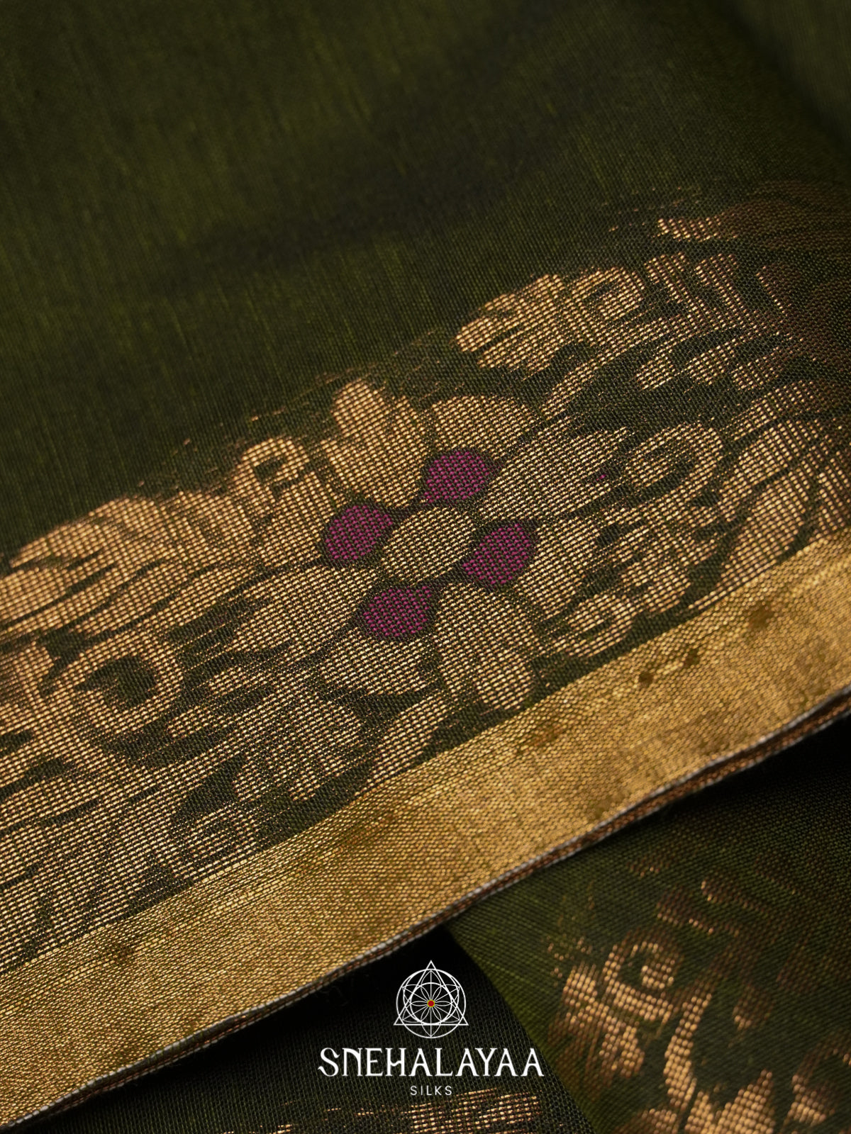 Mehendi Green Mul Cotton Saree