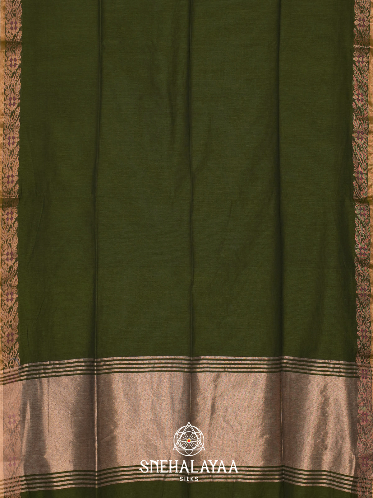 Mehendi Green Mul Cotton Saree