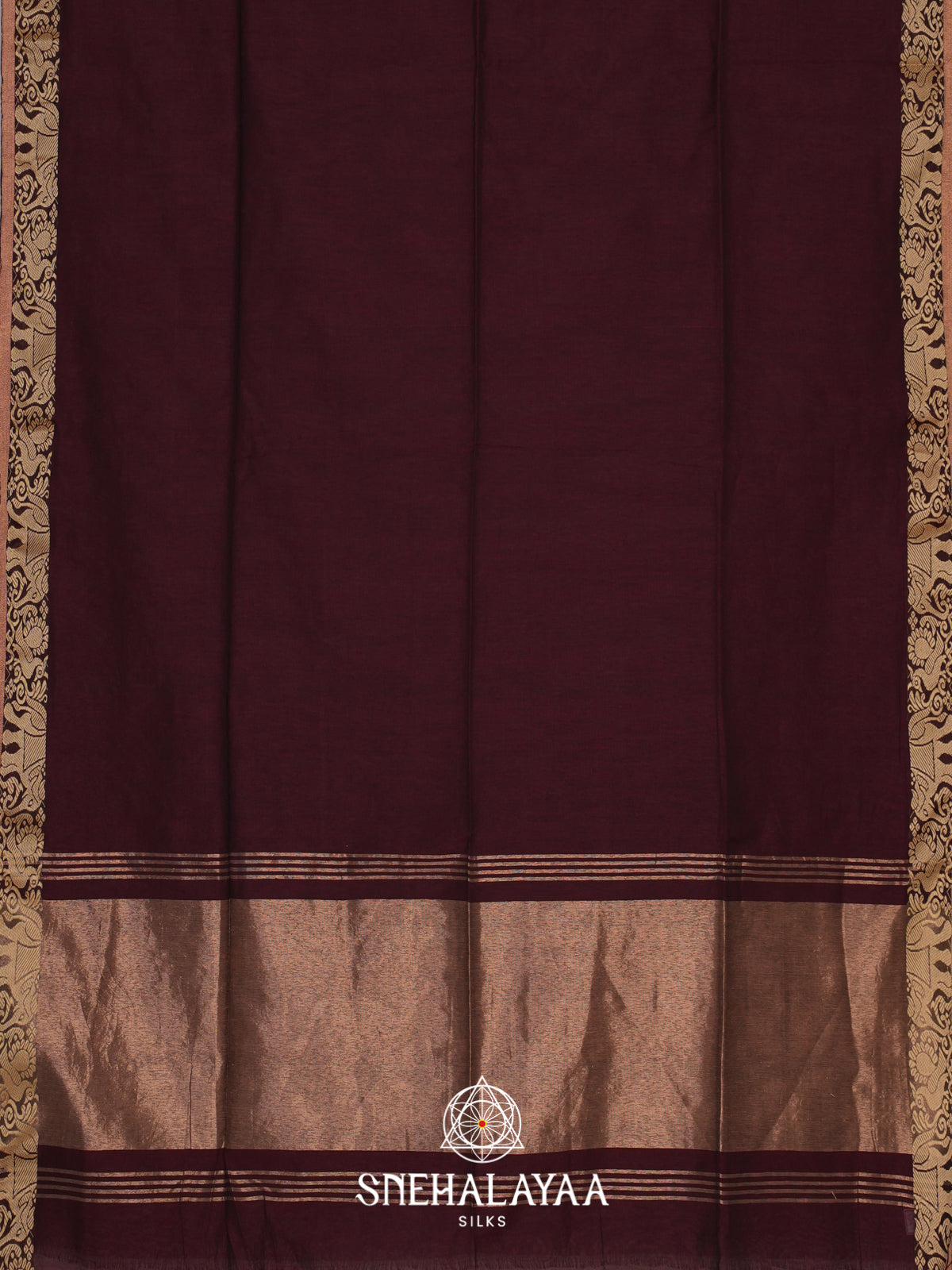 Maroon Mul Cotton Saree