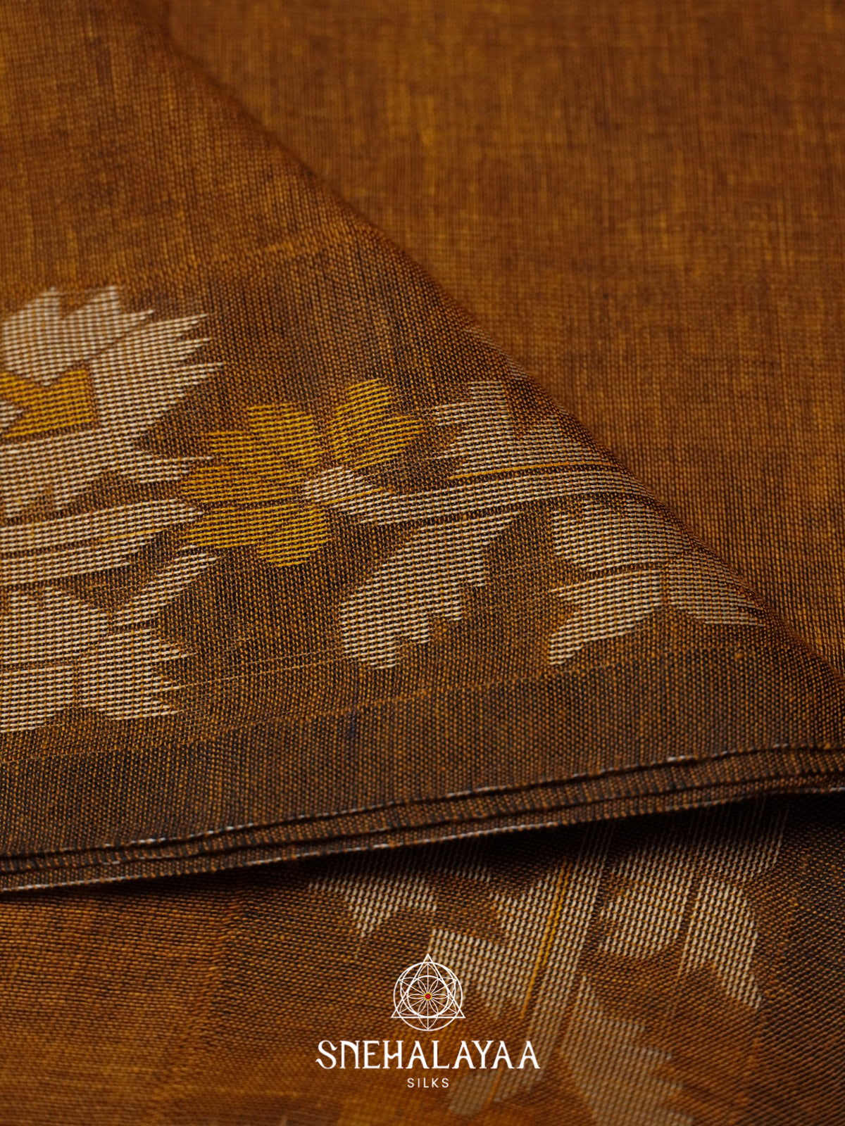 Brown  Mul Cotton Saree