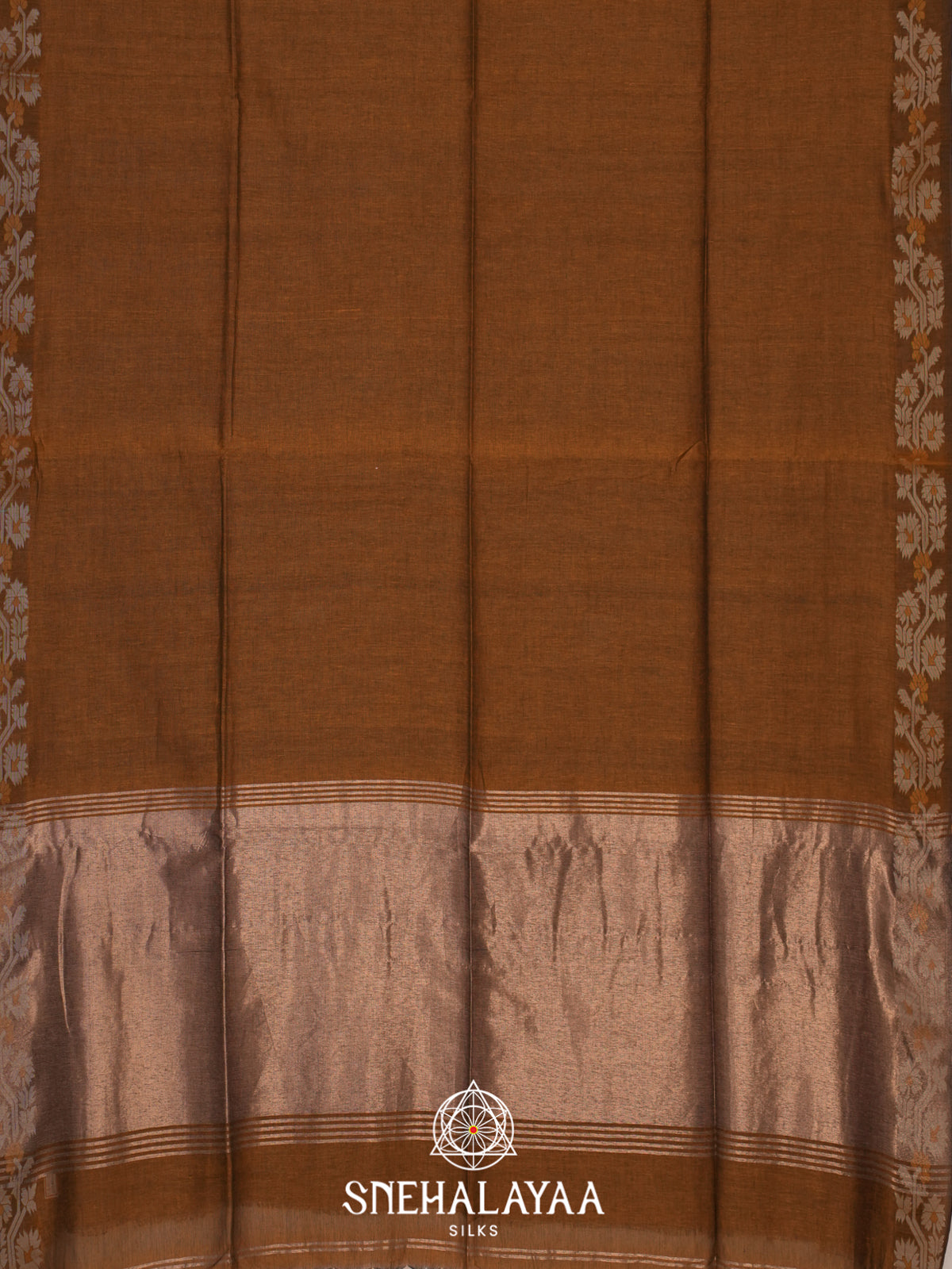 Brown  Mul Cotton Saree