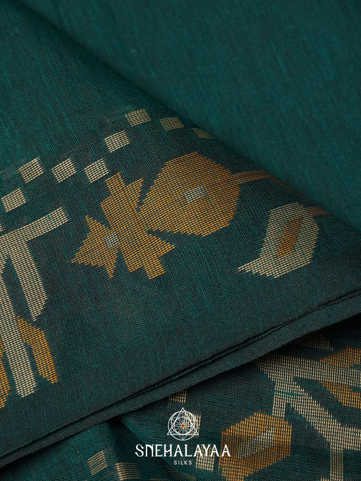 Peacock Green Mul Cotton Saree