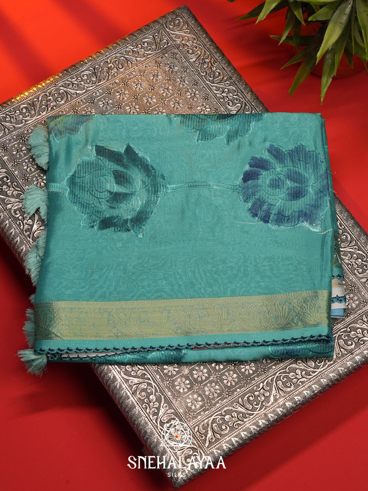 Ramar Blue  Semi Crepe Silk Saree