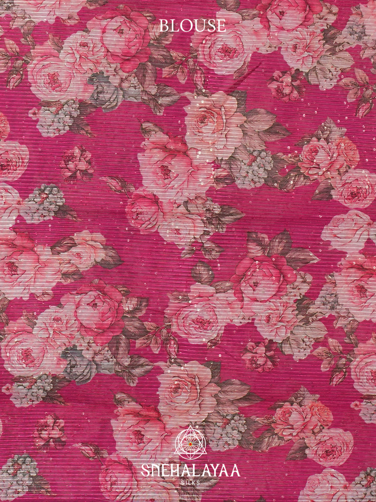Pink  Semi Crepe Silk Saree