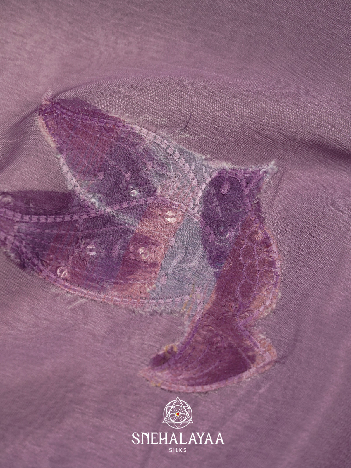 Lavender Semi Crepe Silk Saree