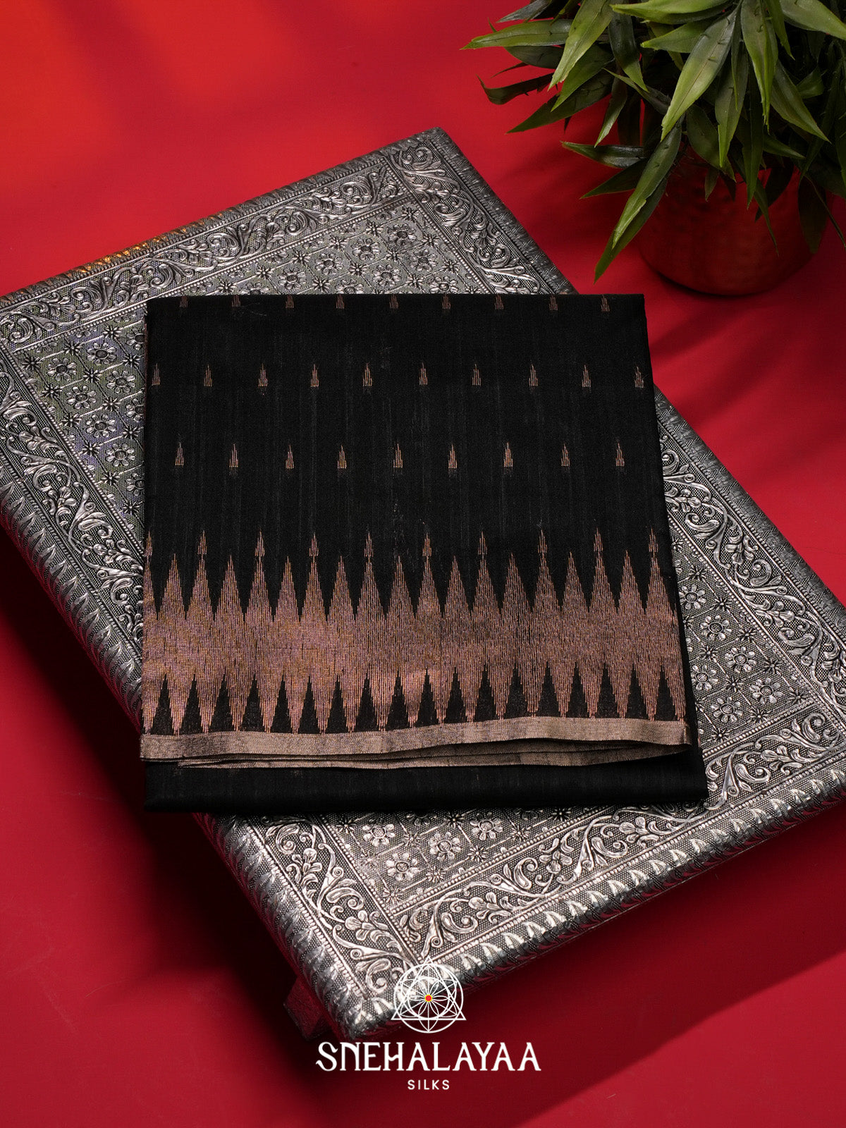 Black Tussar Saree