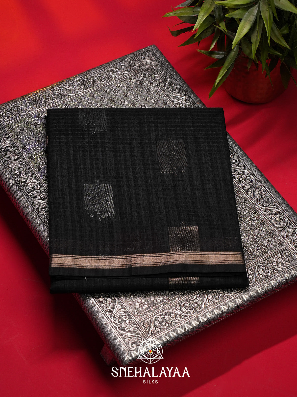 Black Tussar Saree