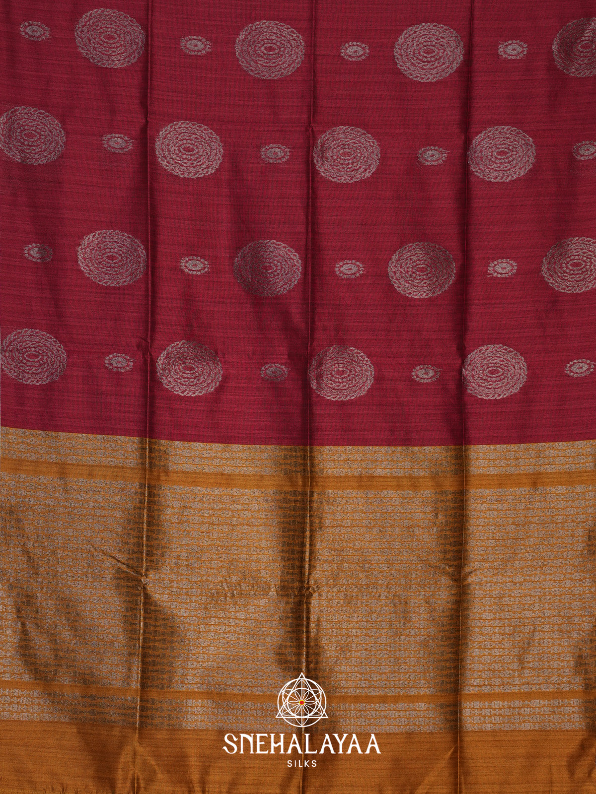 Maroon Tussar Saree