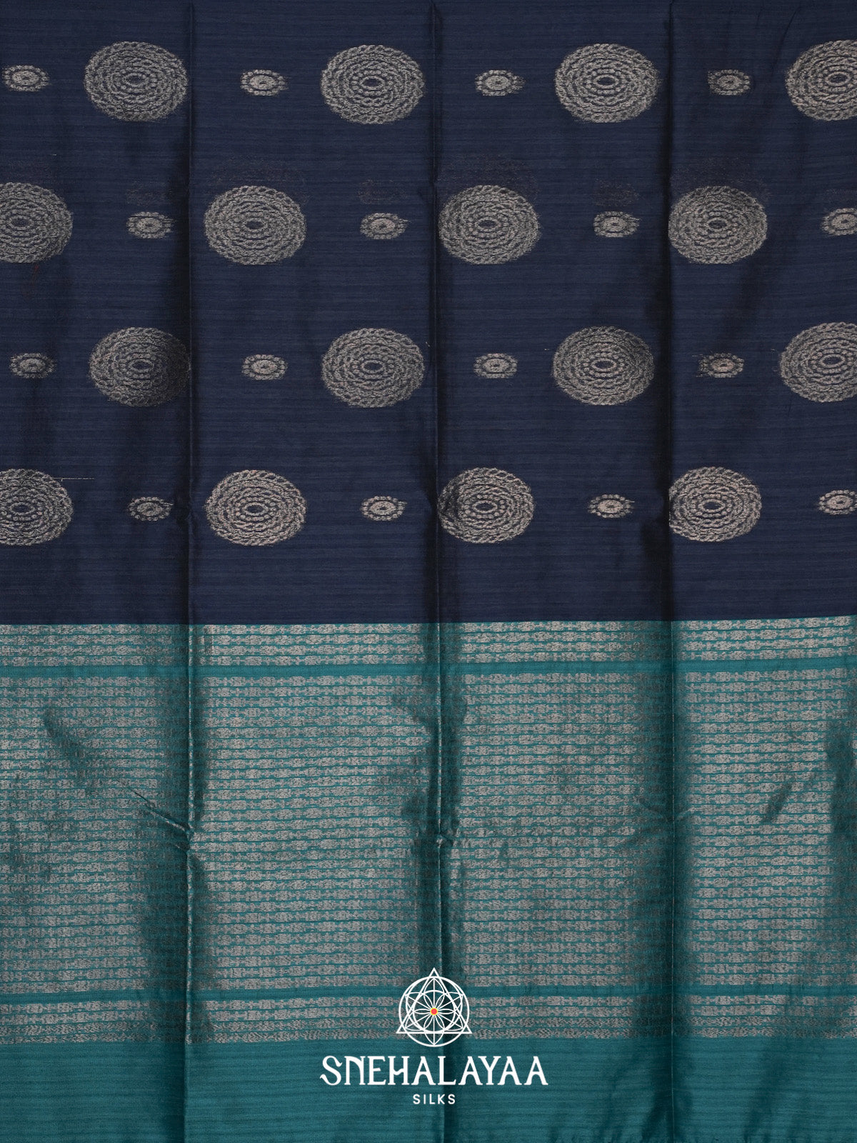 Navy Blue Tussar Saree