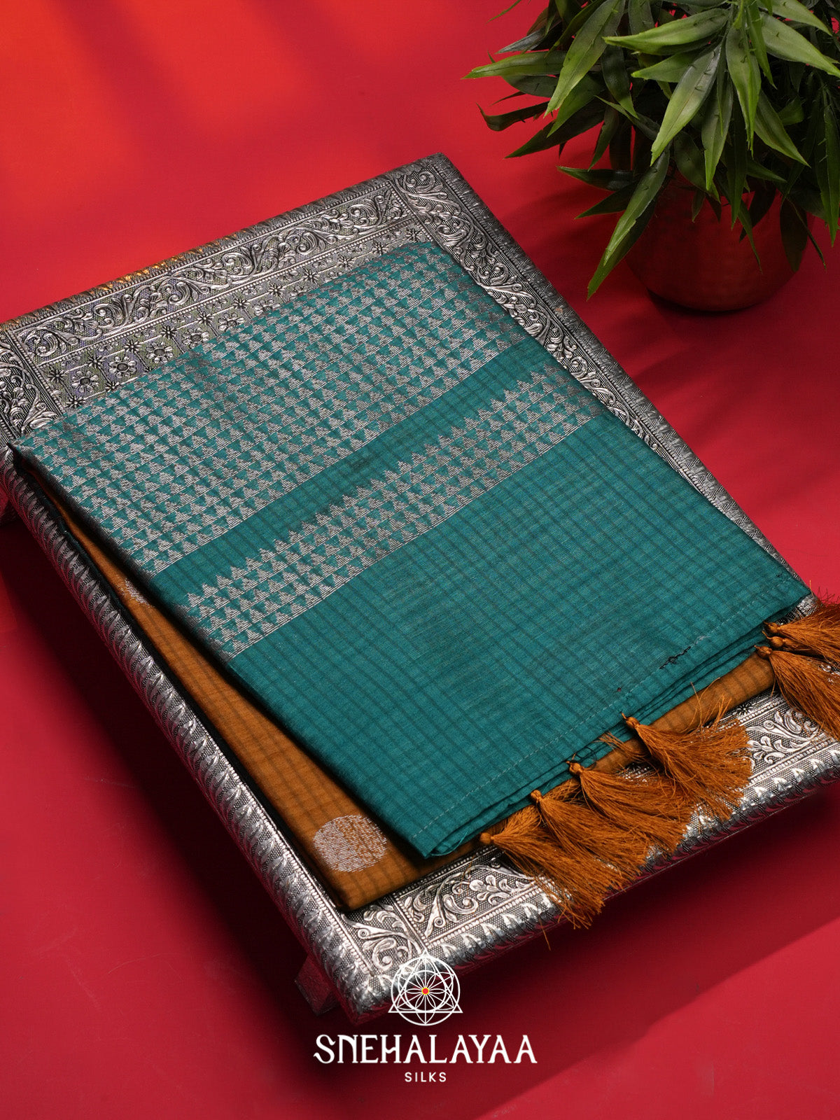 Mustard Tussar Saree