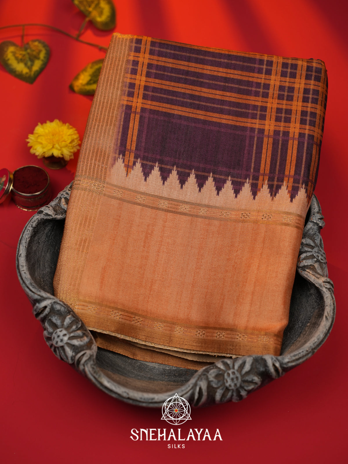 Violet Tussar Saree