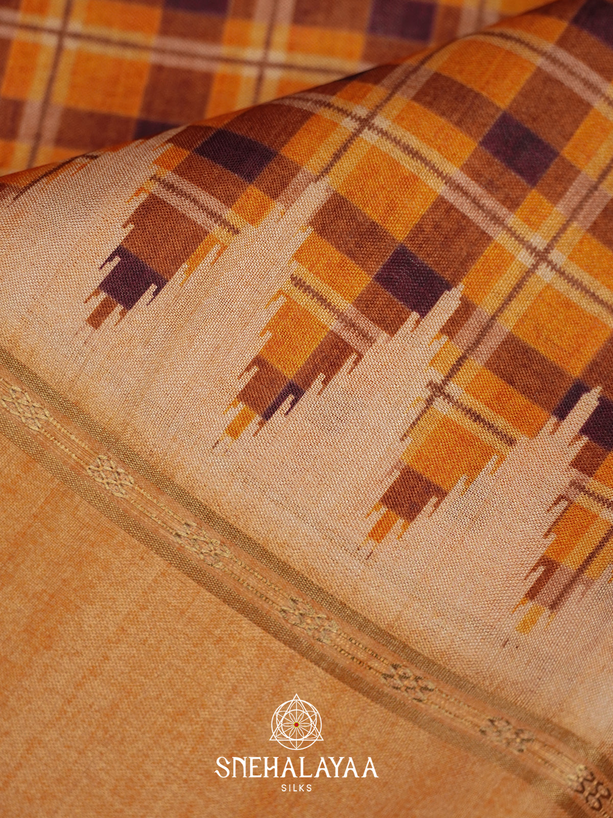 Mustard Yellow Tussar Saree