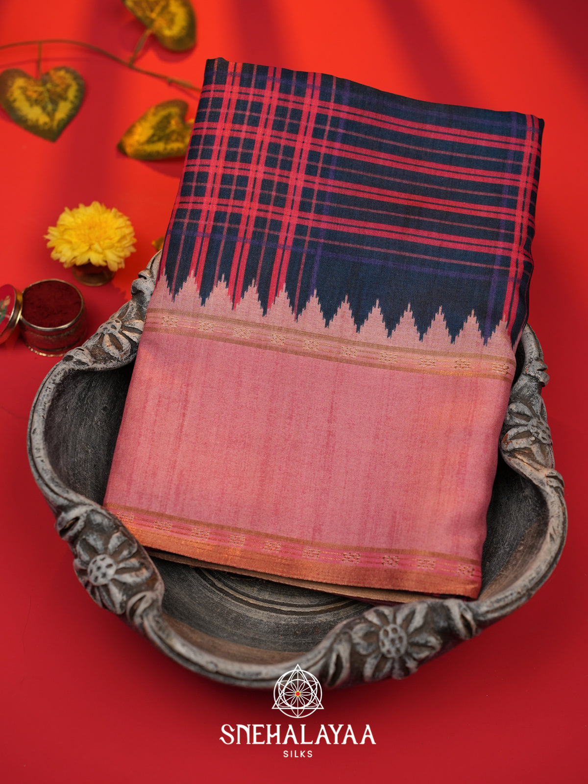 Pink Tussar Saree