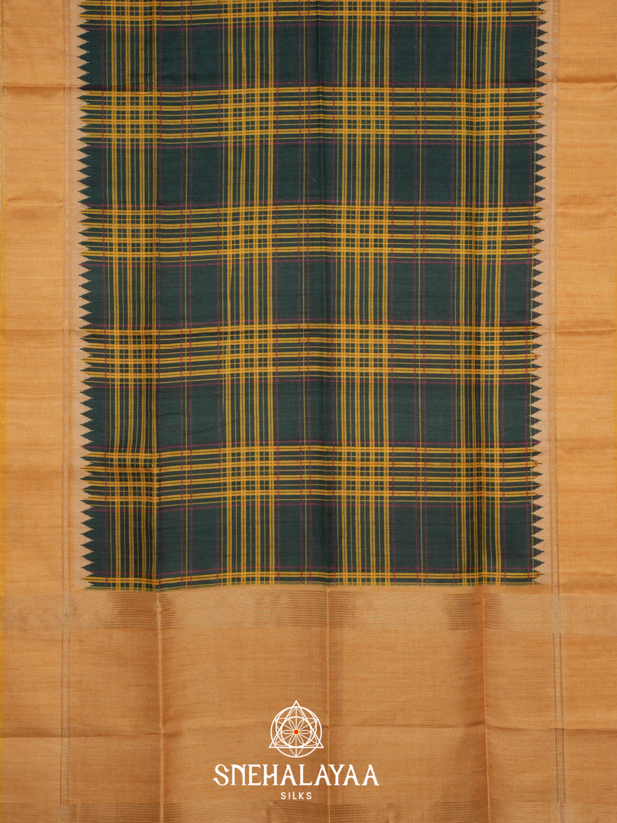 Mustard Yellow Tussar Saree