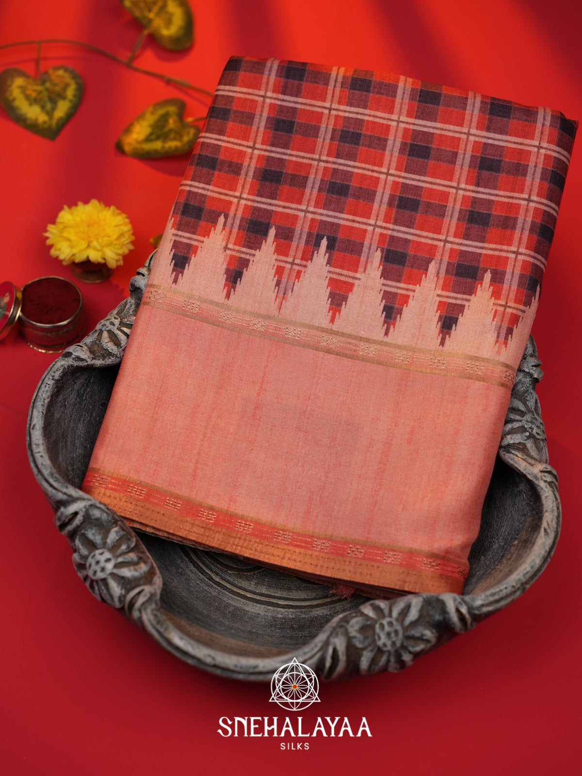 Pink Tussar Saree