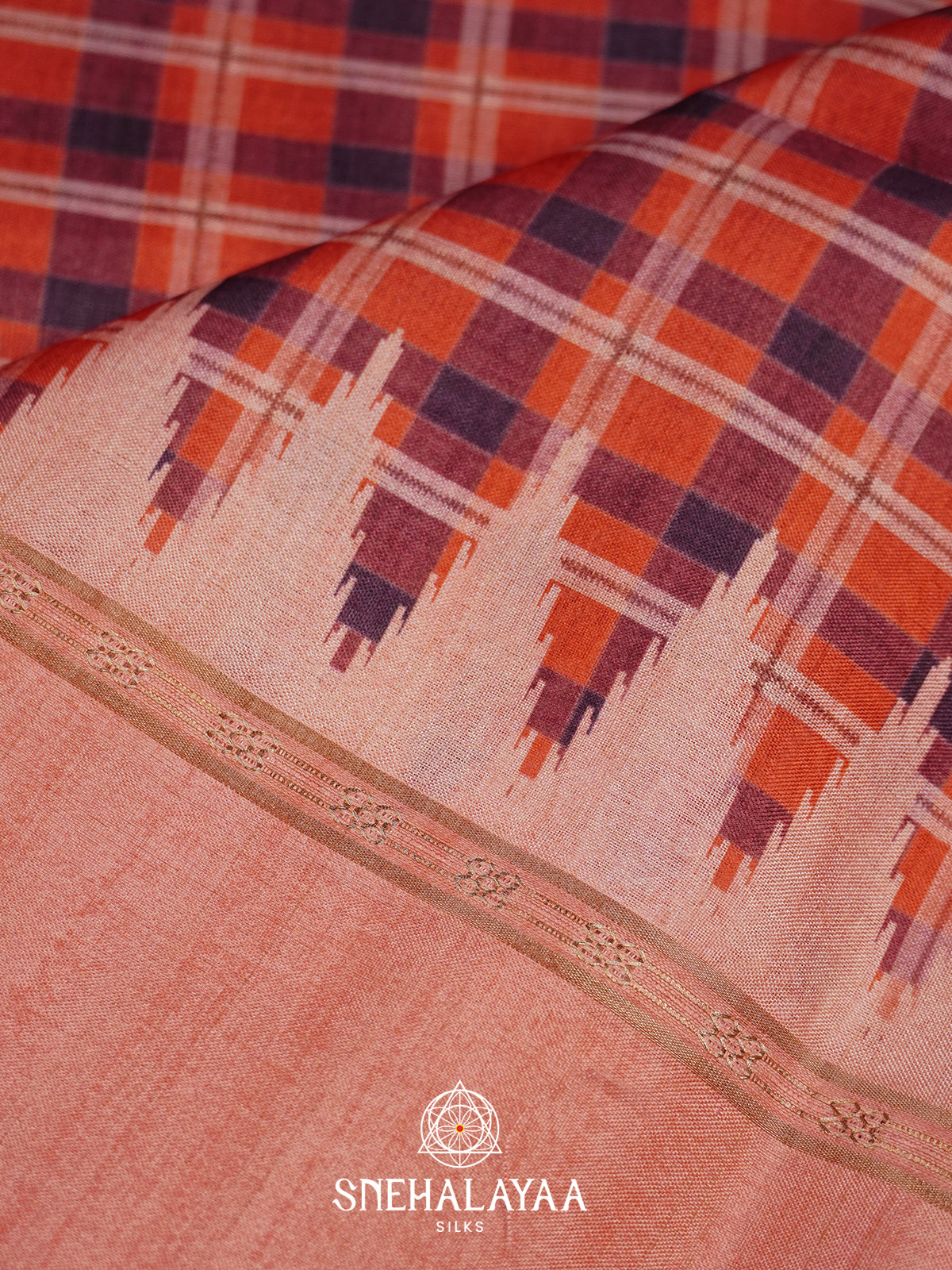 Pink Tussar Saree