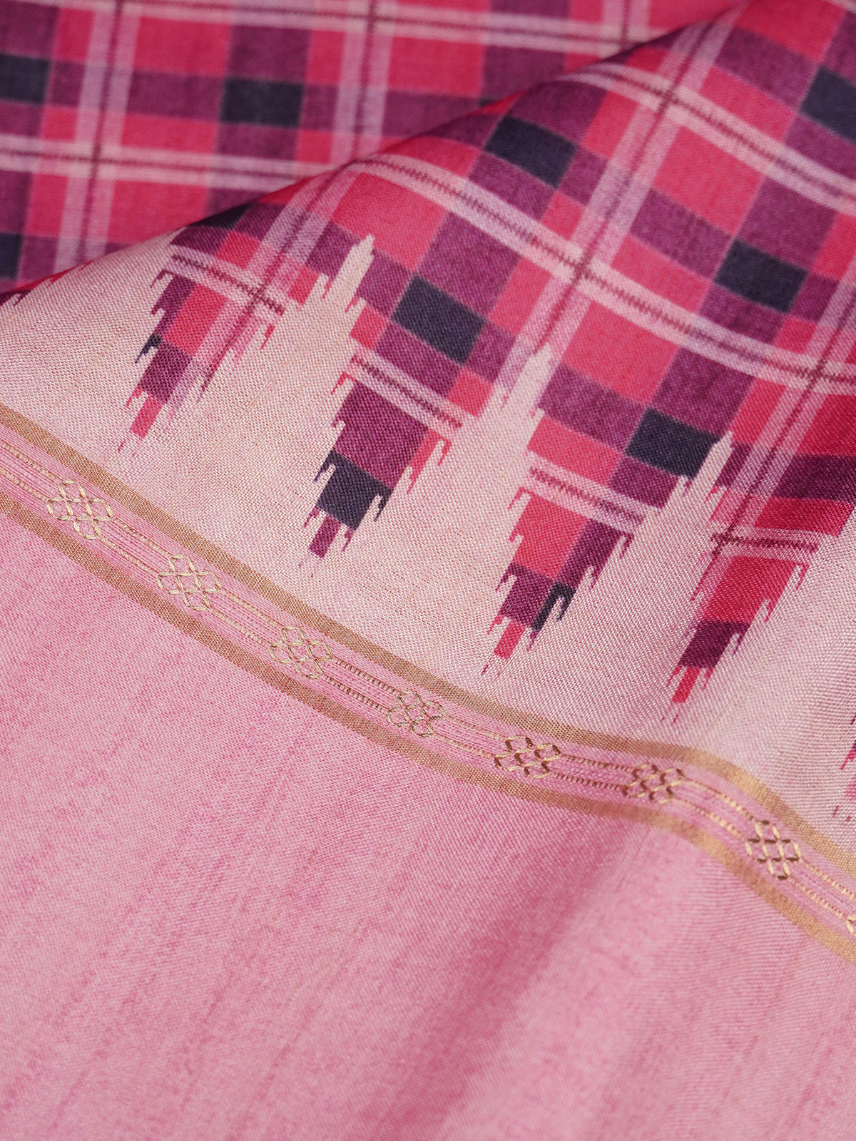 Pink Tussar Saree