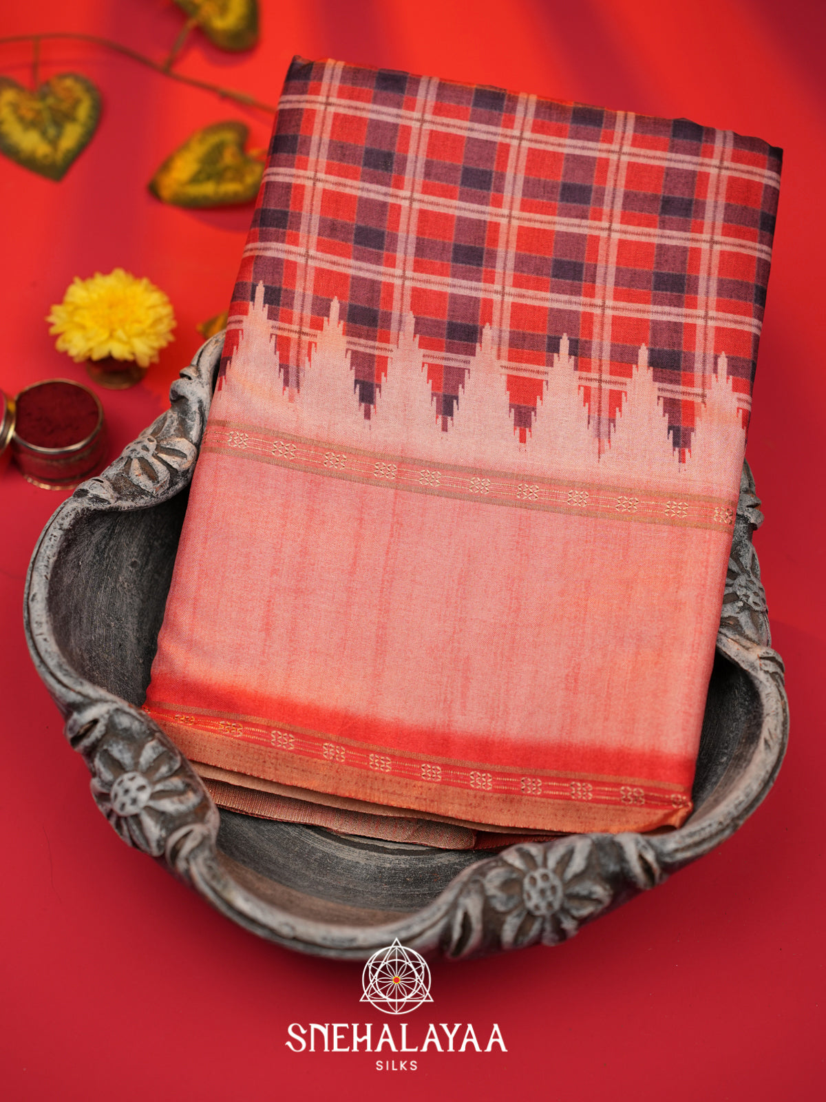Pink Tussar Saree