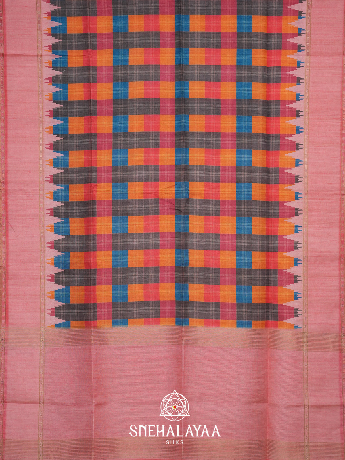 Pink Tussar Saree