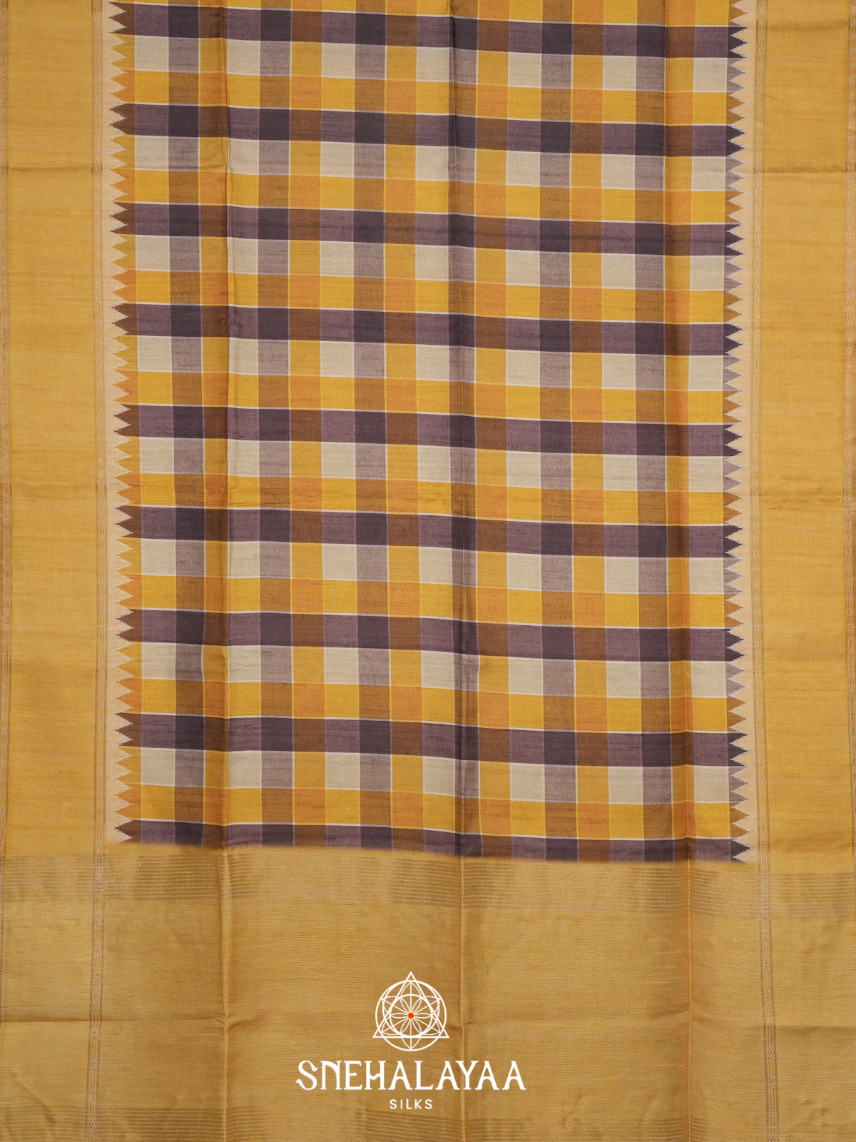 Mustard Yellow Tussar Saree