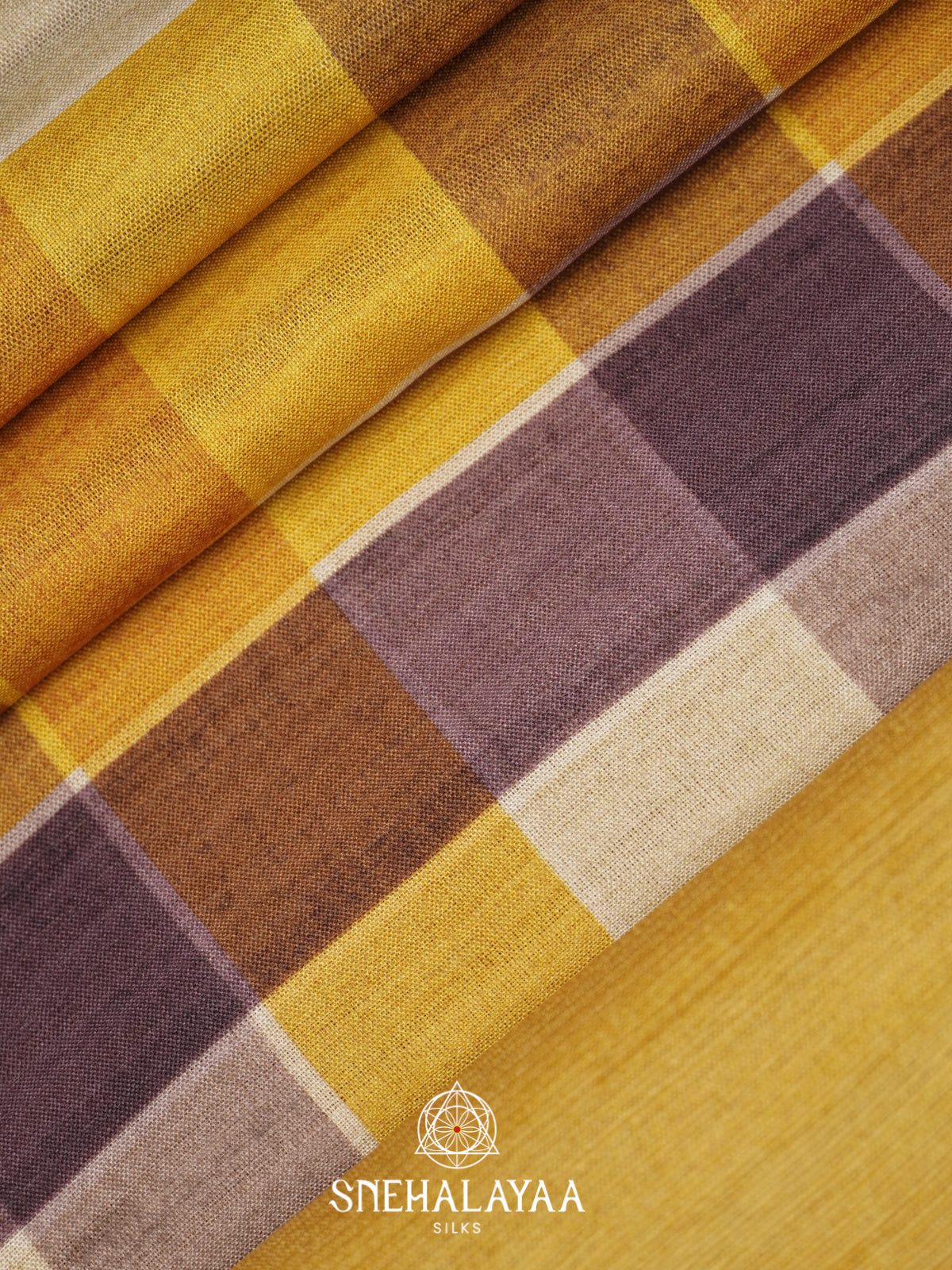 Mustard Yellow Tussar Saree