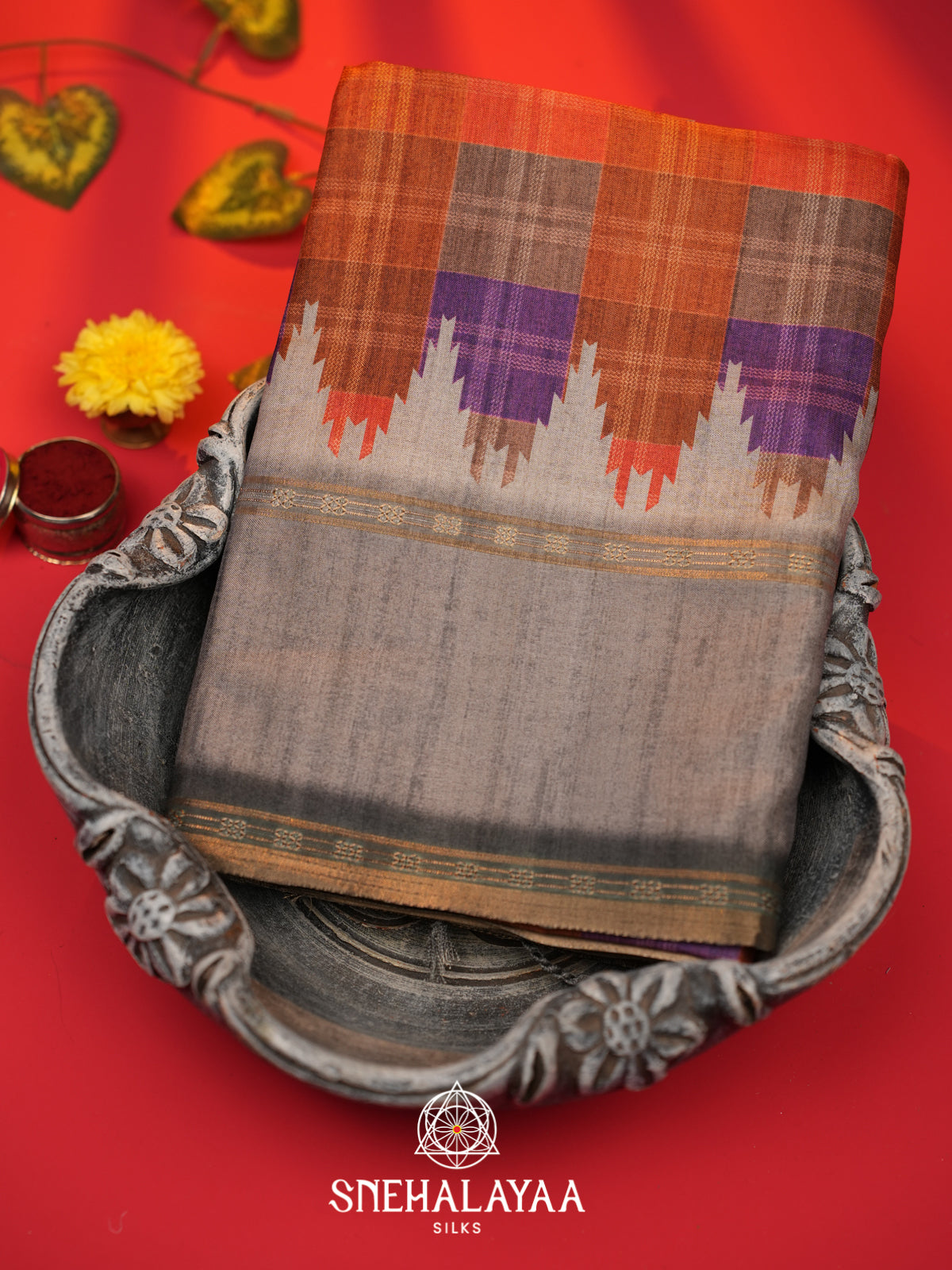 Grey Tussar Saree