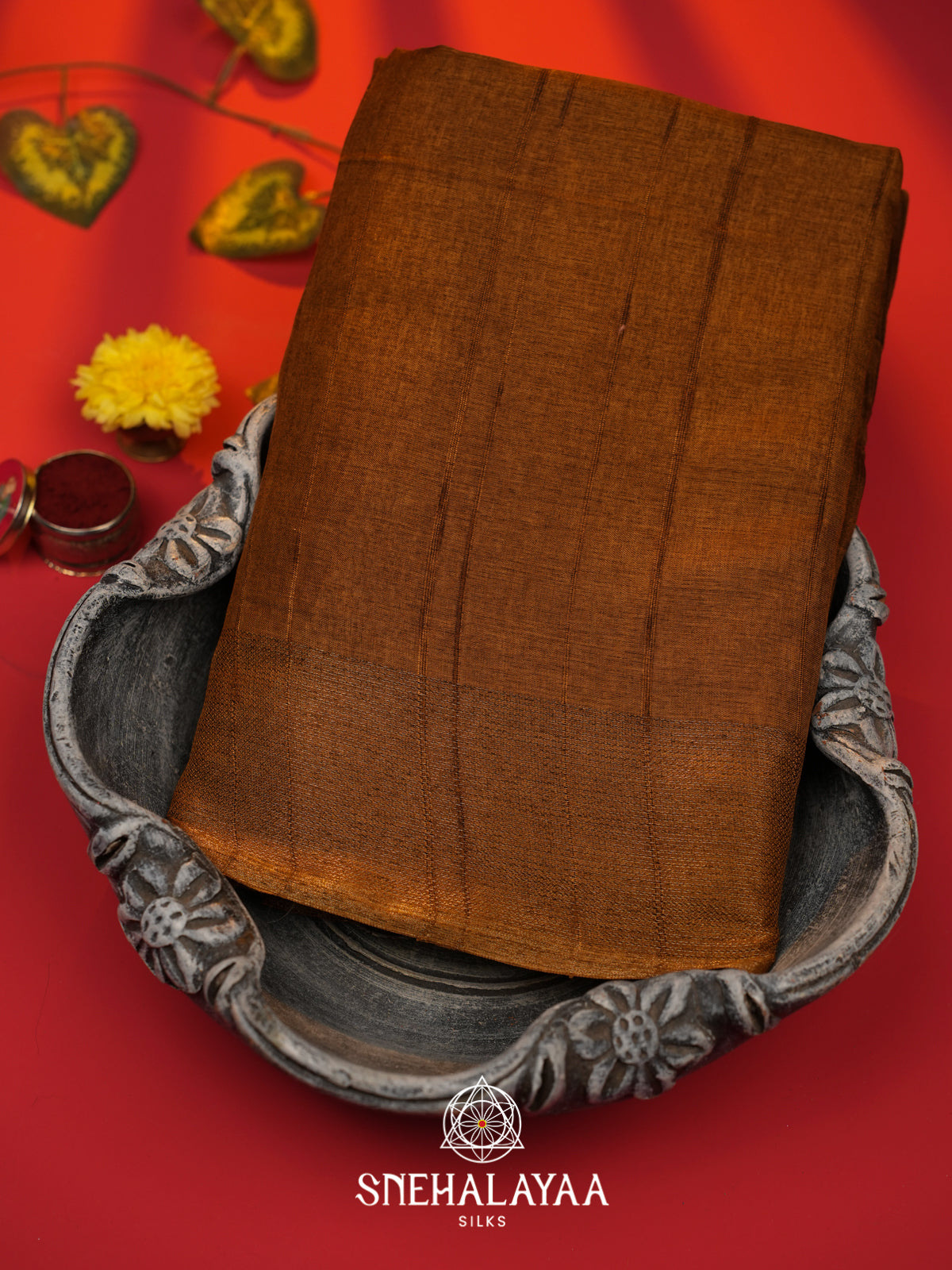 Brown Tussar Saree