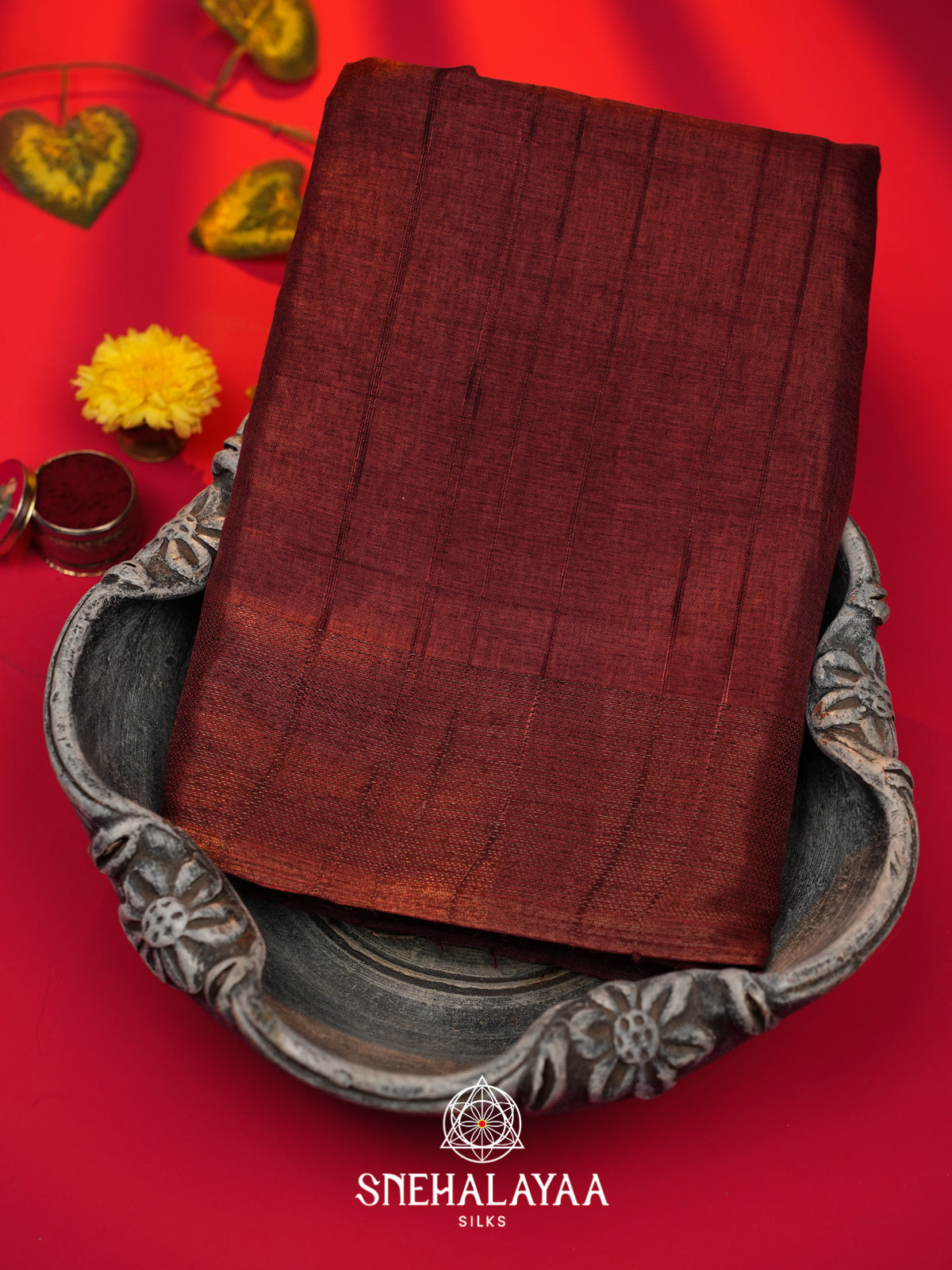 Brown Tussar Saree