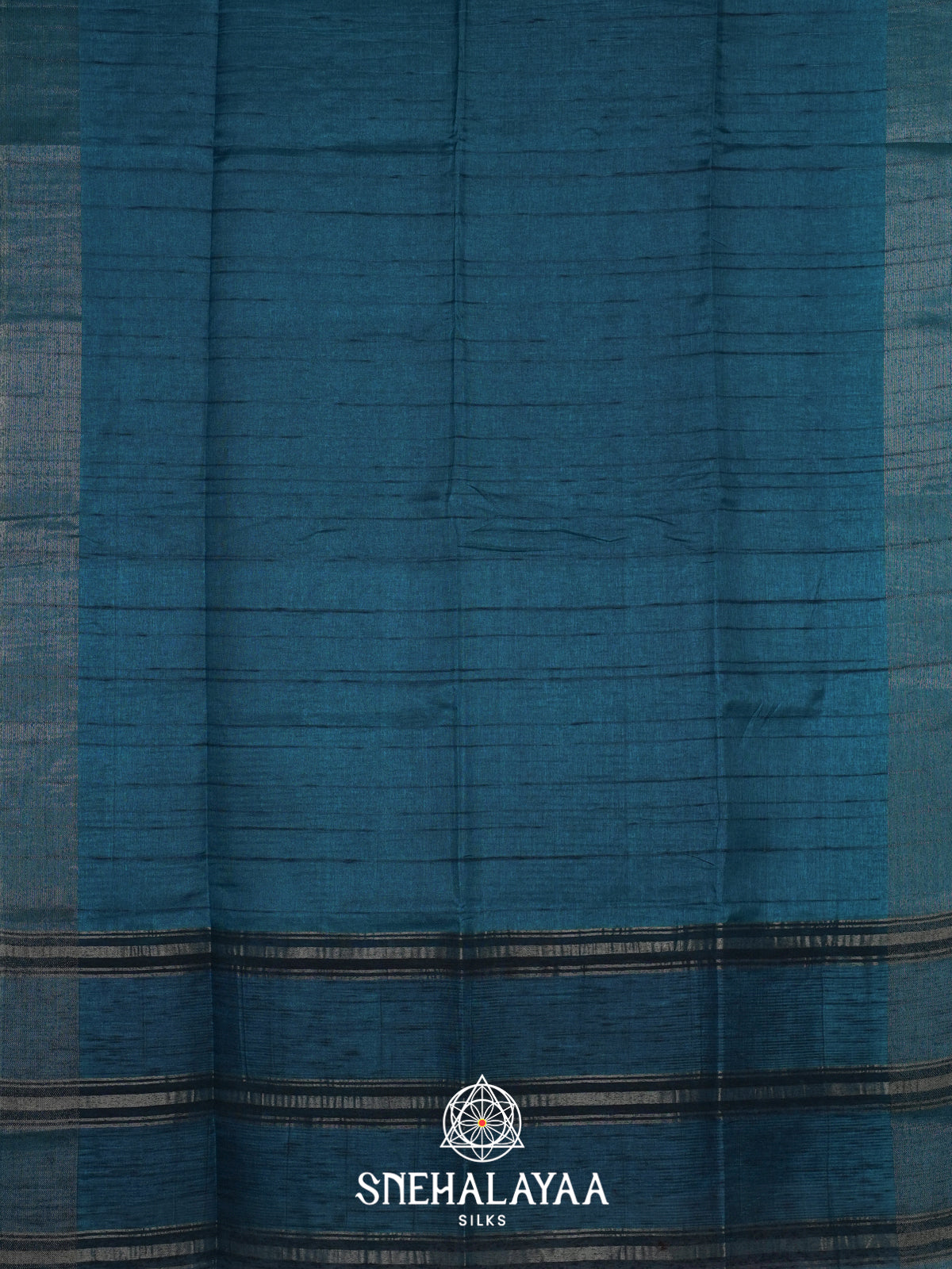 Peacock Blue Tussar Saree