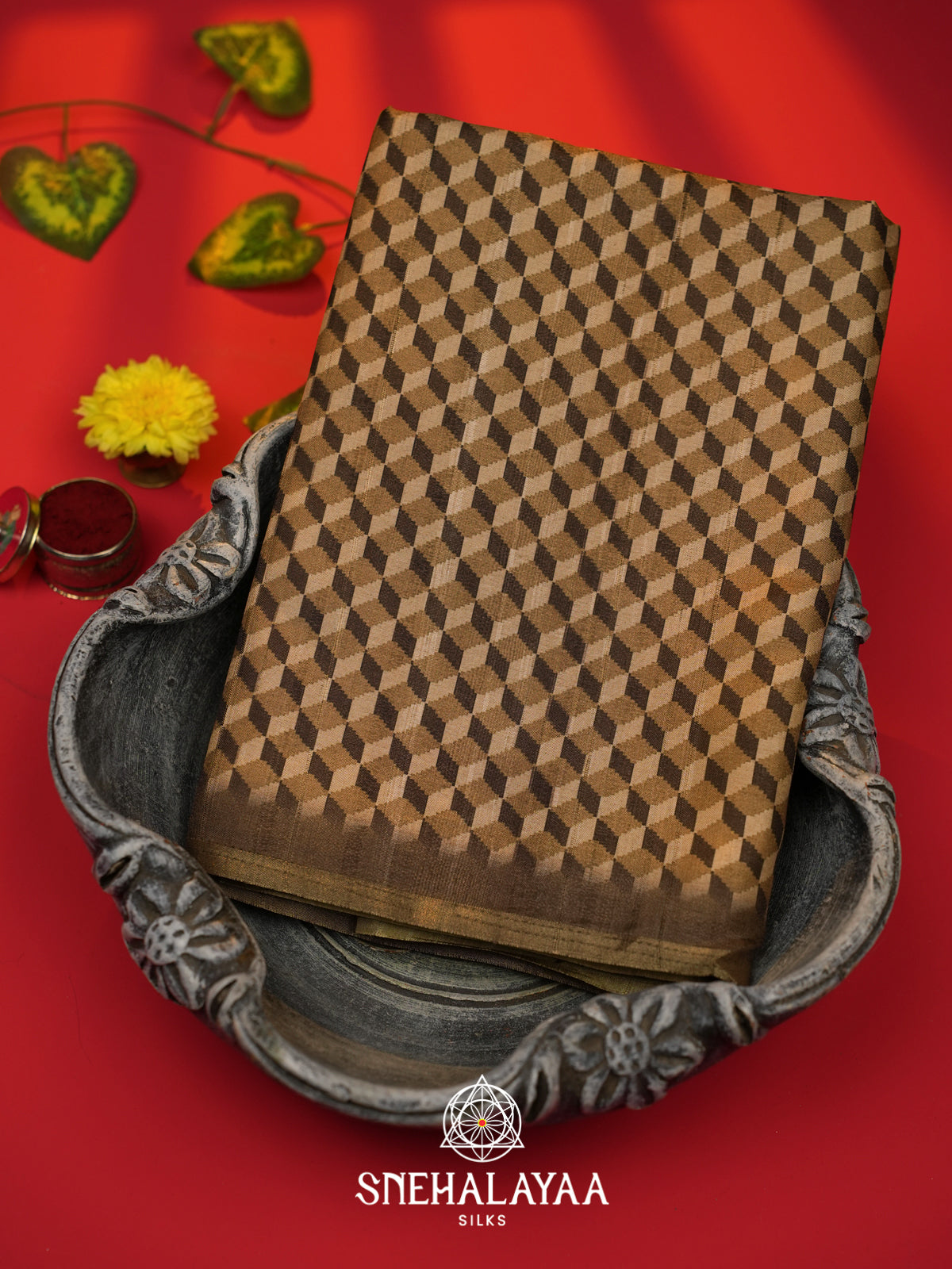 Brown Tussar Saree