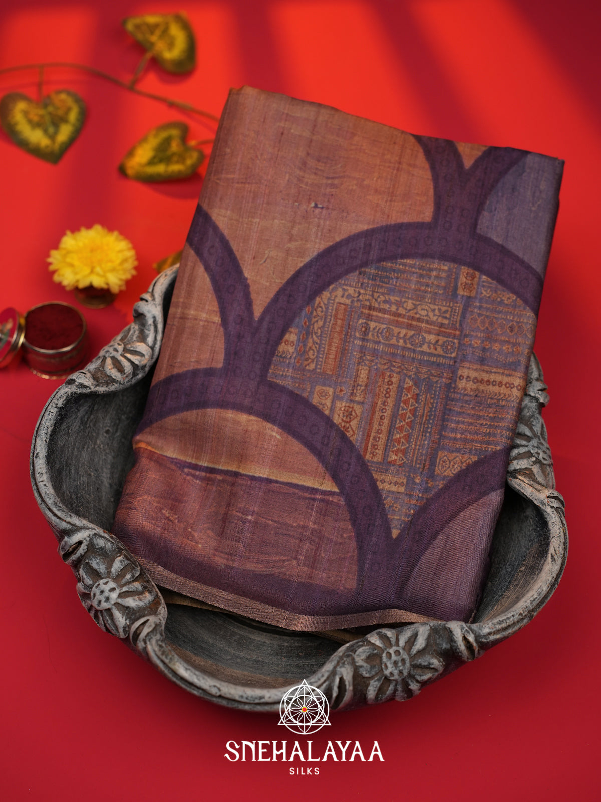 Lavender Tussar Saree