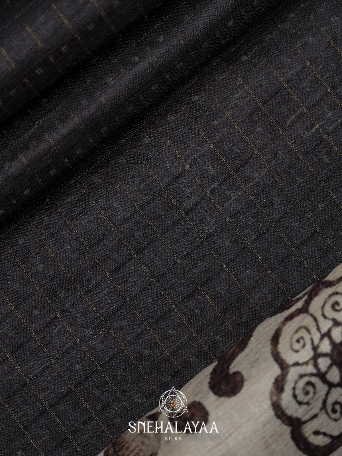 Black Tussar Saree