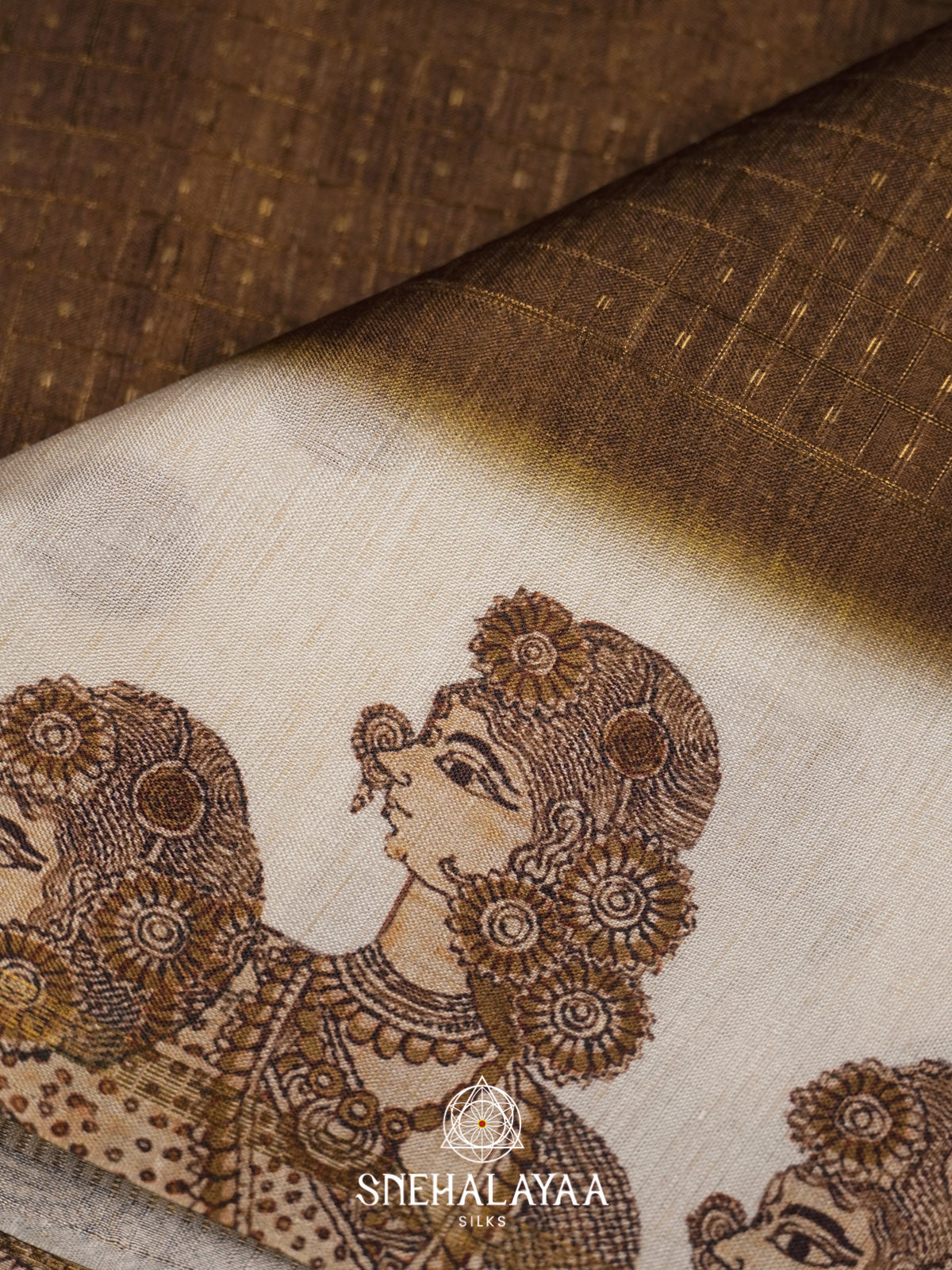 Brown Tussar Saree