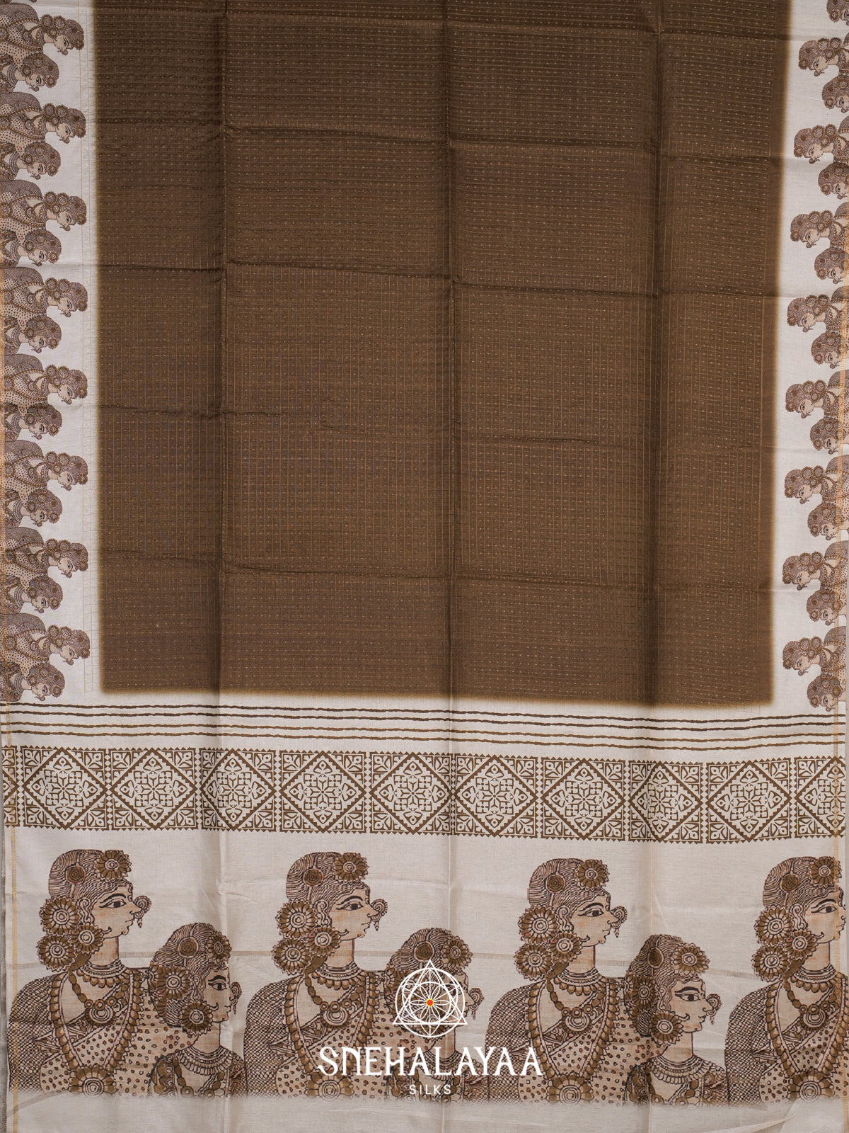 Brown Tussar Saree