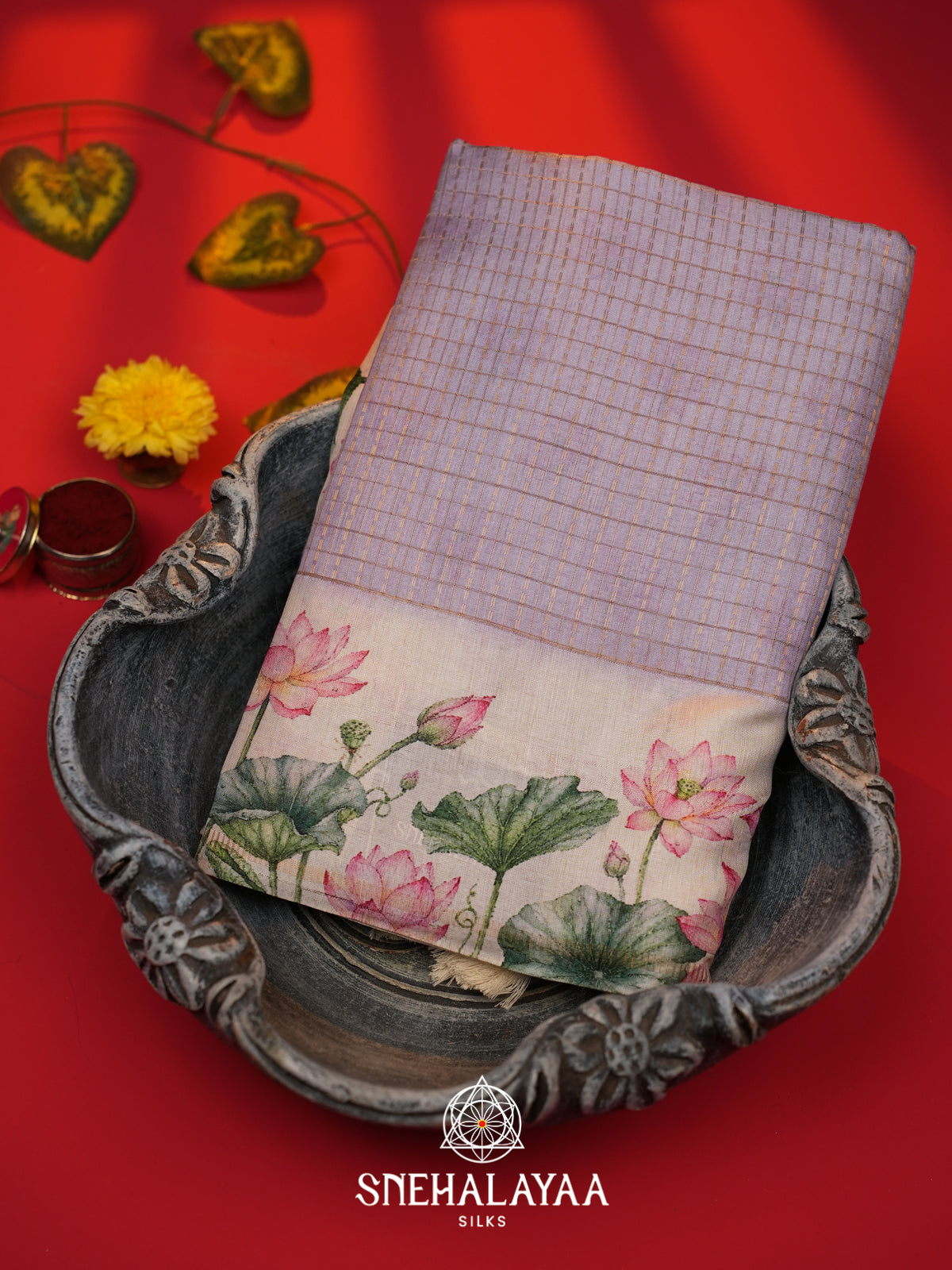 Lavender Tussar Saree