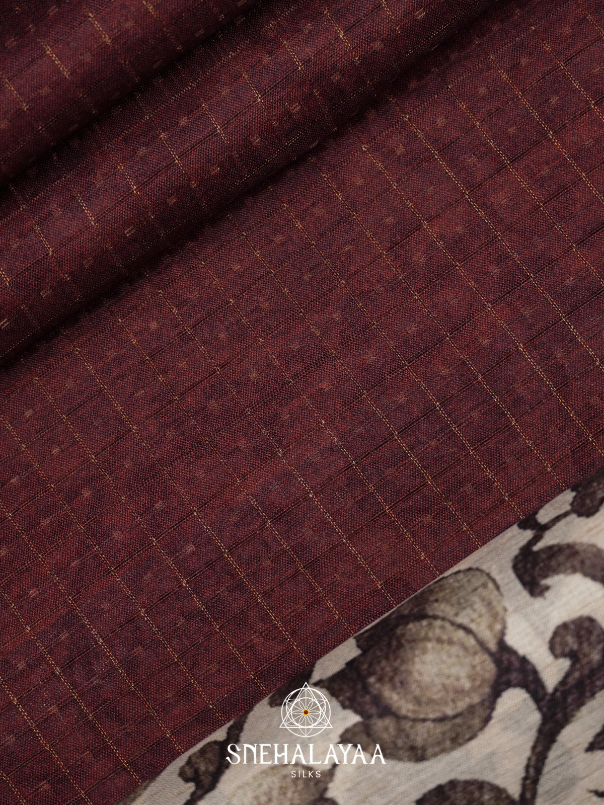 Maroon Tussar Saree