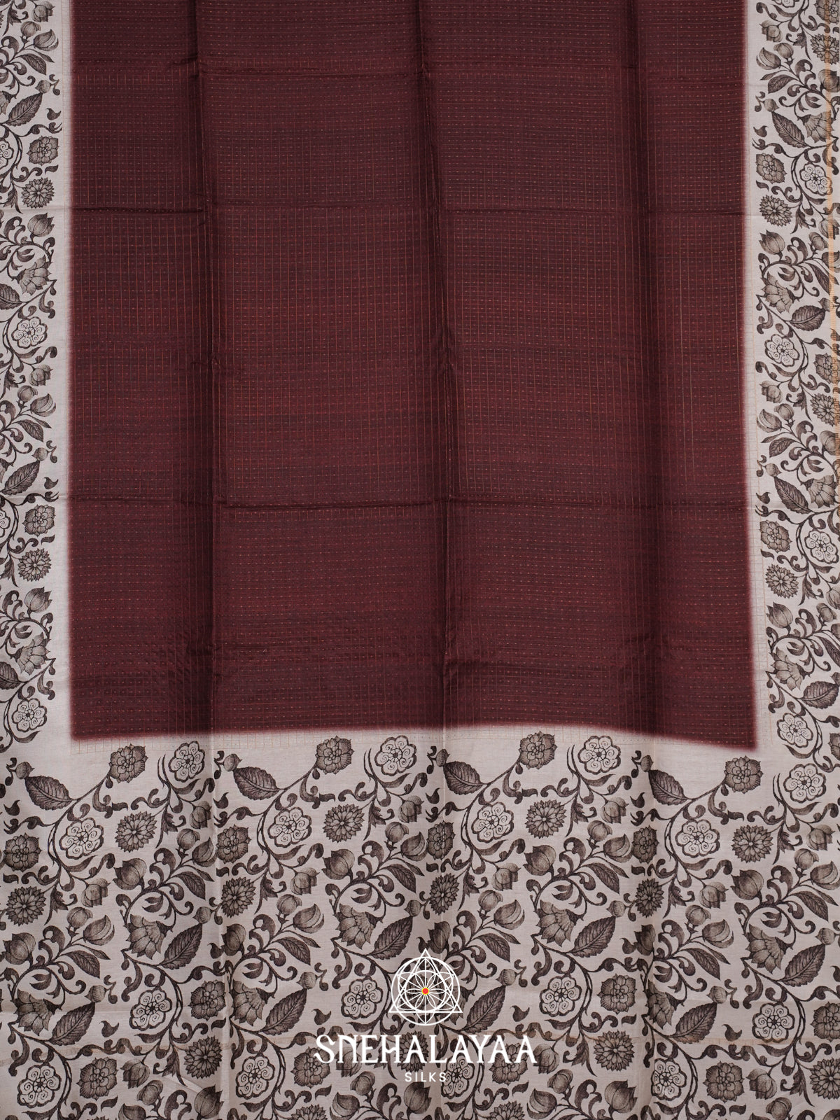 Maroon Tussar Saree