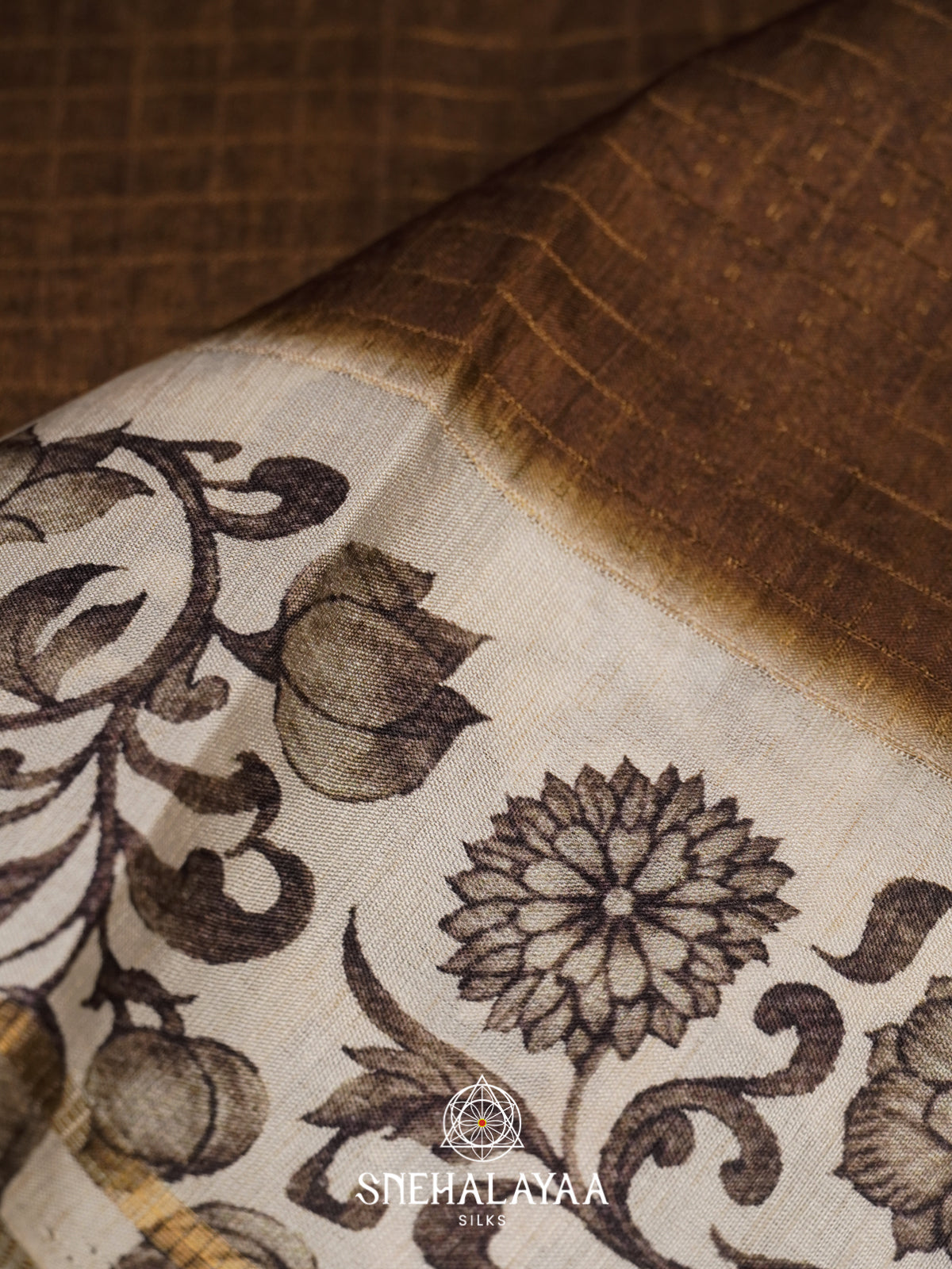 Brown Tussar Saree