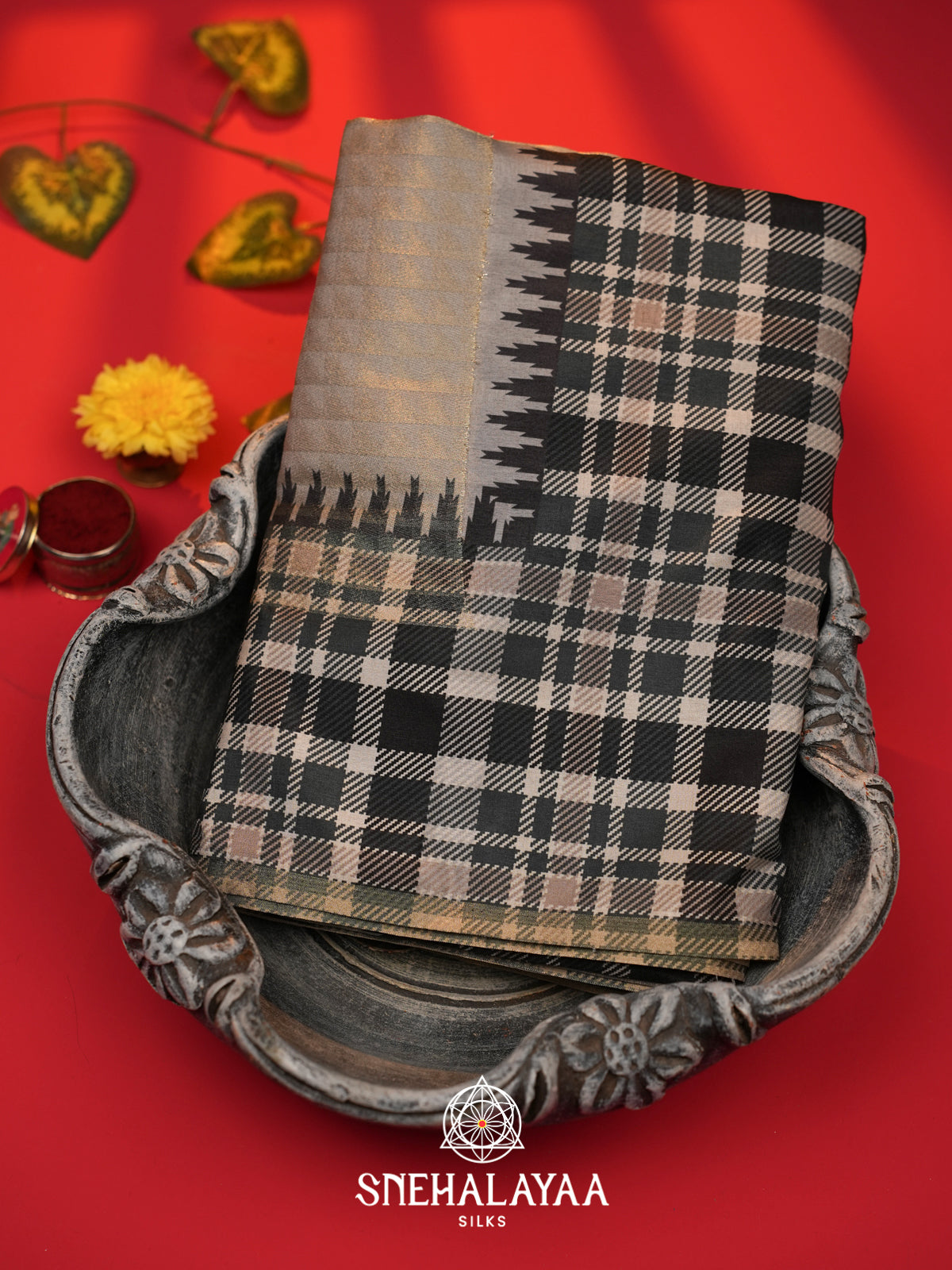 Grey Tussar Saree