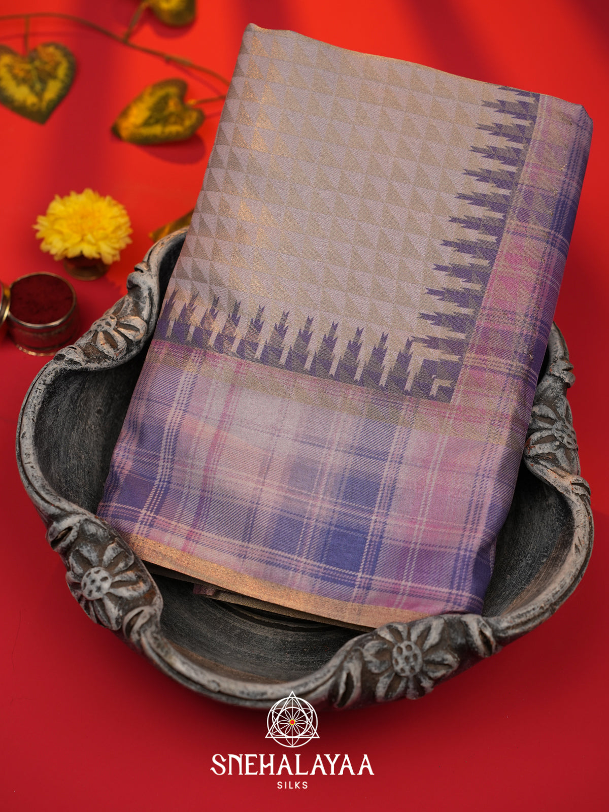 Blue Tussar Saree