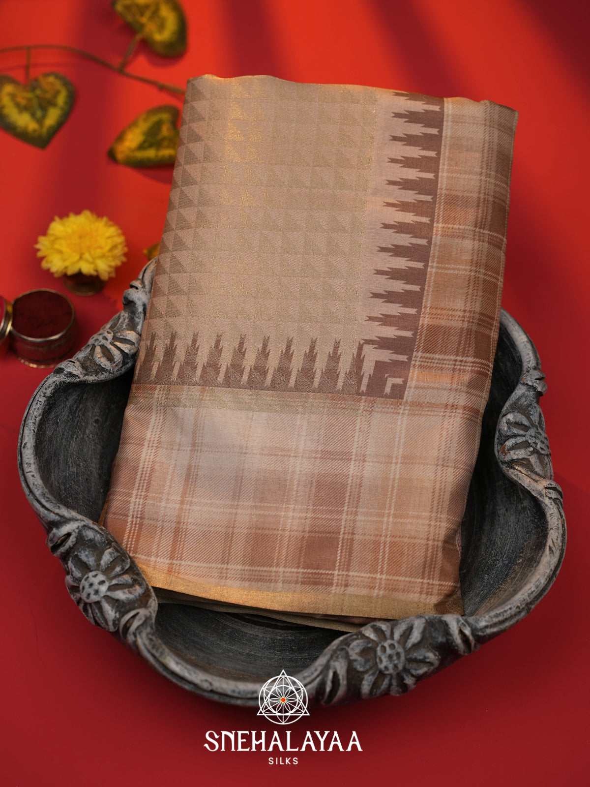 Brown Tussar Saree