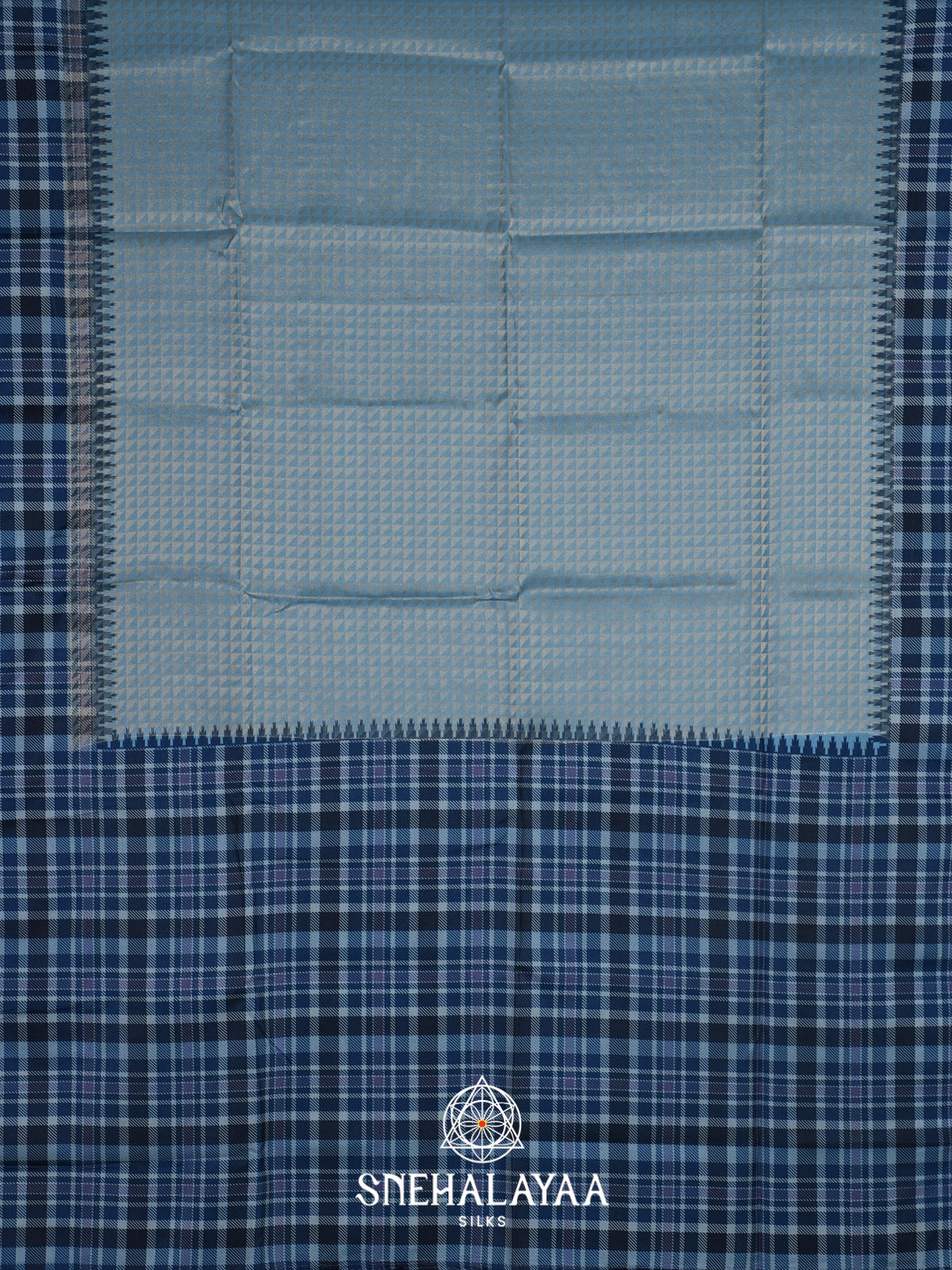 Greyish Blue Tussar Saree