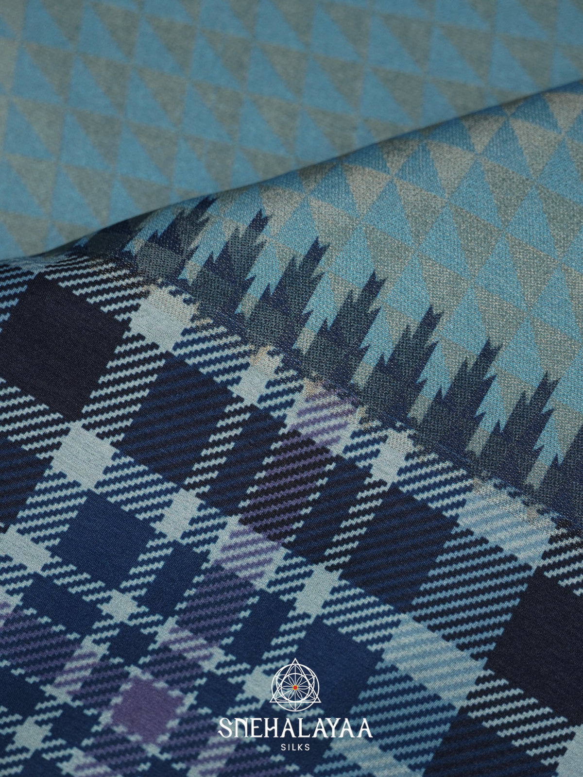 Greyish Blue Tussar Saree