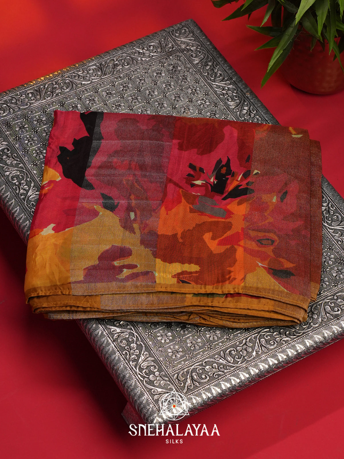MultiColour Semi Crepe Silk Saree